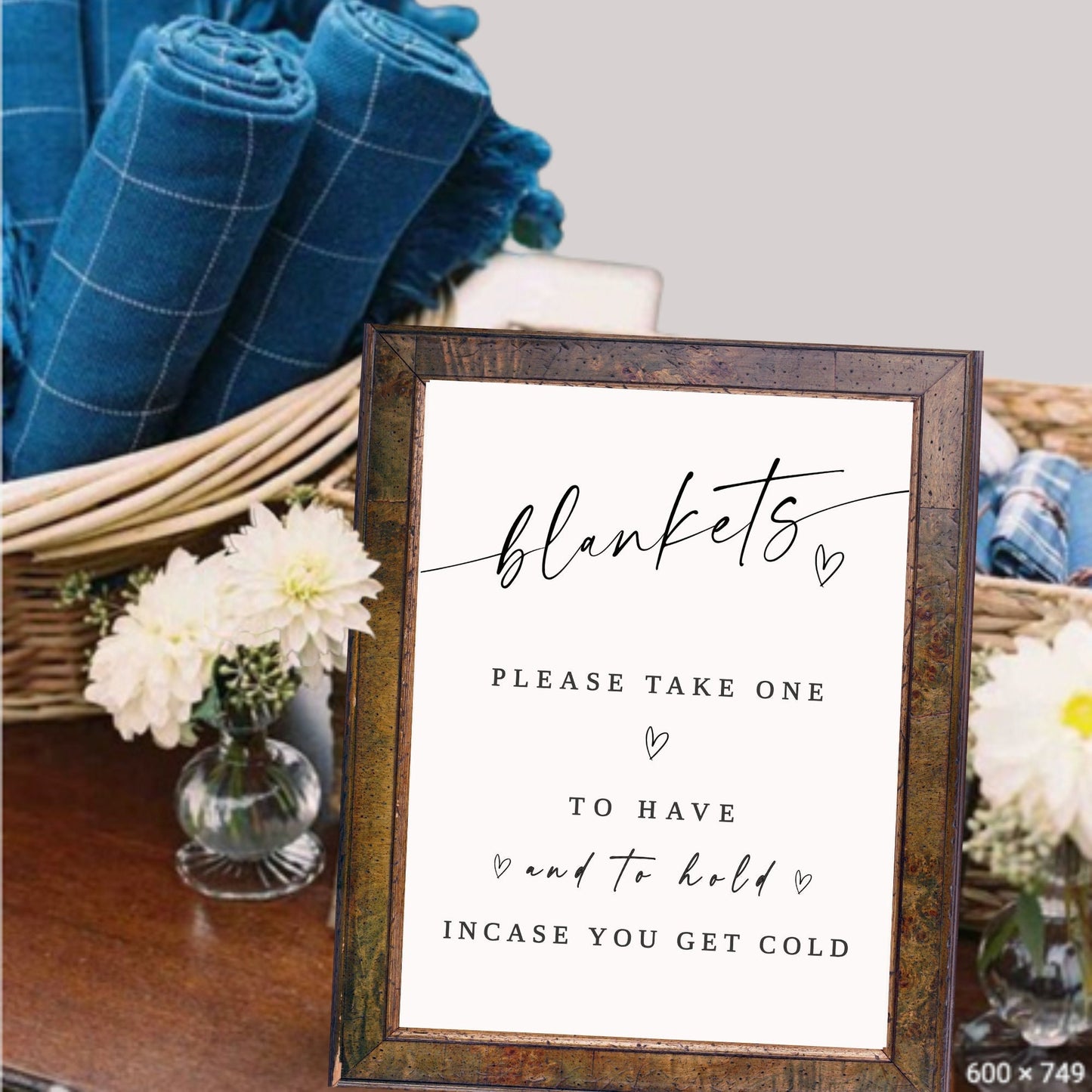Wedding Blanket Sign Template, Modern Wedding Blanket Sign, Minimalist Wedding Sign, To Have and To Hold In Case You Get Cold Sign, EDITABLE