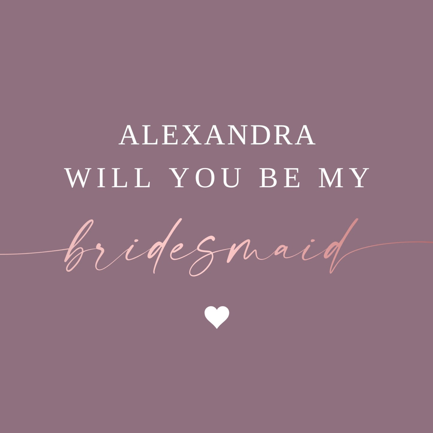 Personalised Will You Be My Bridesmaid template, Bridesmaid Proposal, Wedding Cards, Maid of Honour Card, Flower Girl Card, INSTANT DOWNLOAD