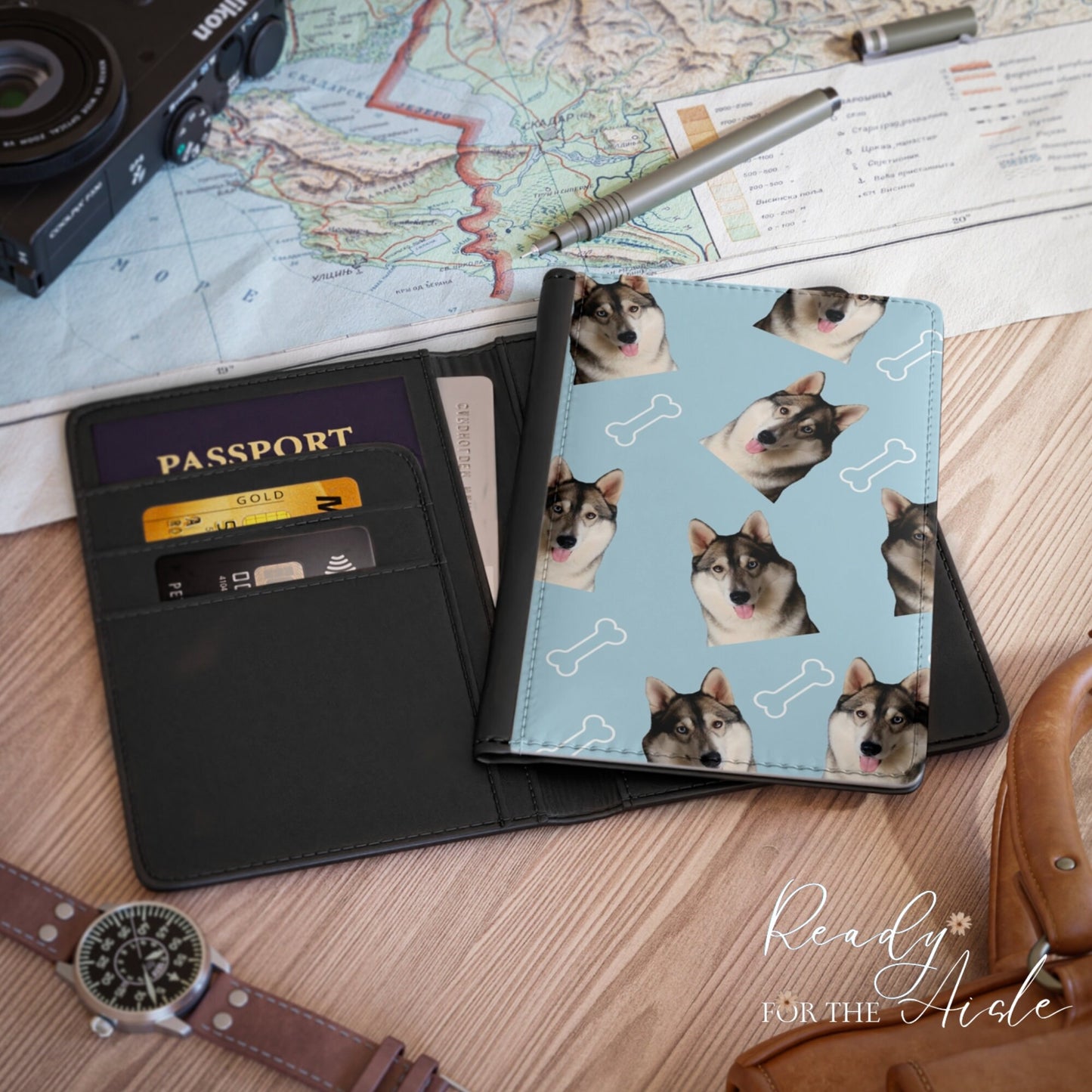 Dog Passport Cover, Custom Pet Passport, Personalised Passport Case, Dog Health Book Cover, Pet Book Holder, Dog Gifts, Pet Portrait