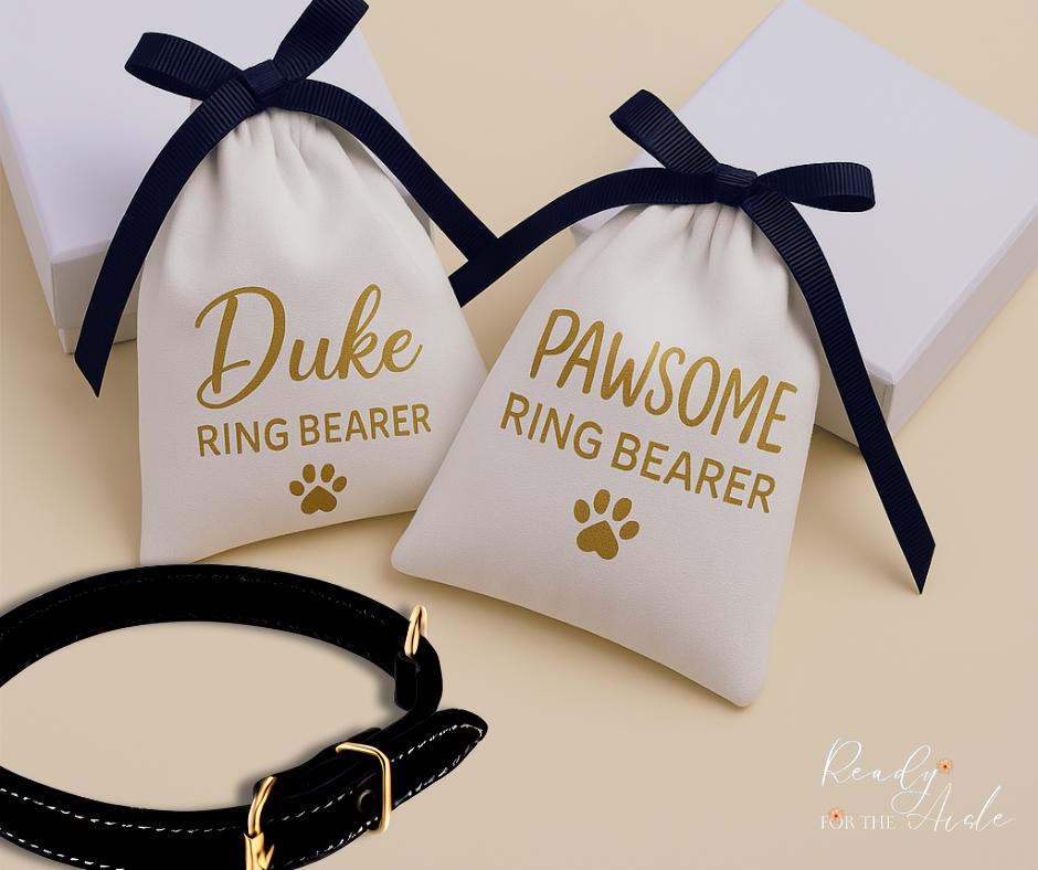 Dog Ring Bearer | Wedding Ring Bearer Pouch for Dogs | Wedding Ring Box for Dog Collars | Personalised Pet Wedding Ring Holder | Dog Wedding