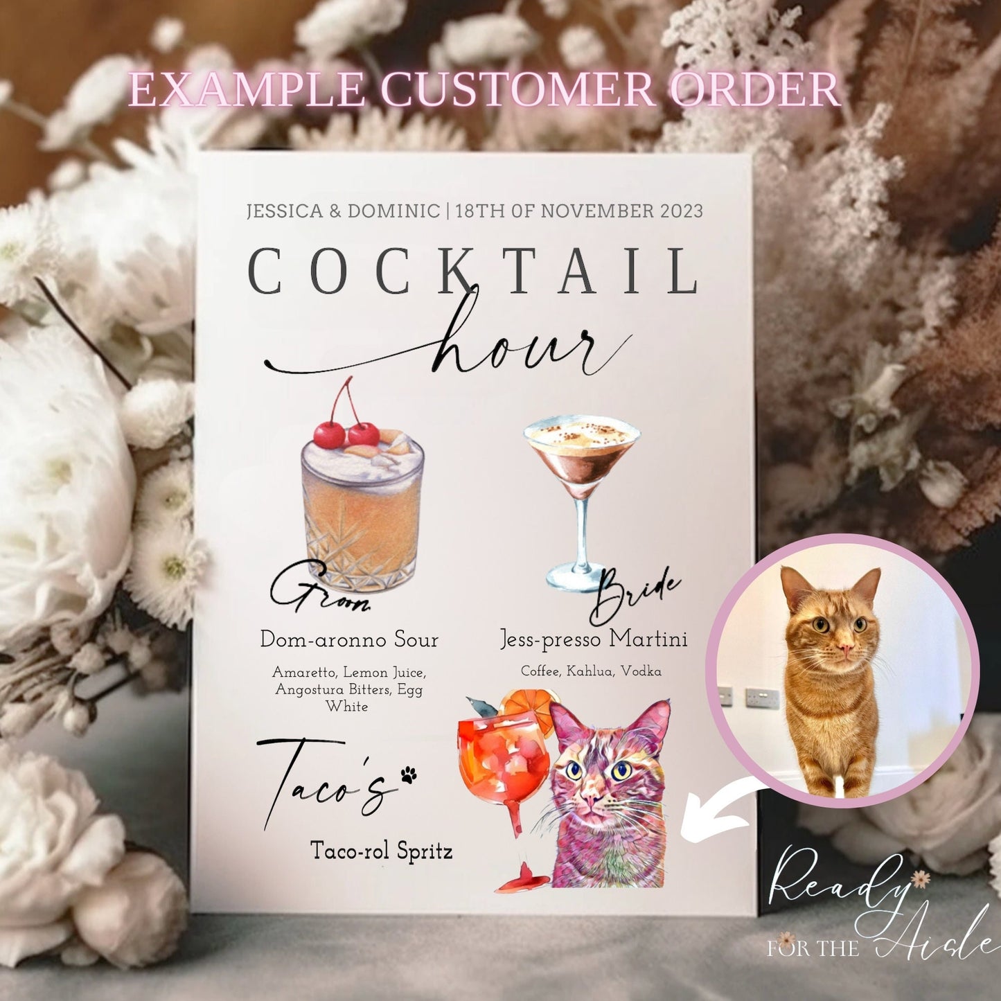 Wedding Cocktail Sign, Dog Signature Drink Sign, Bar Menu, Wedding Sign, Wedding Bar Sign, Bar Wedding Poster, Dog Cocktail Sign