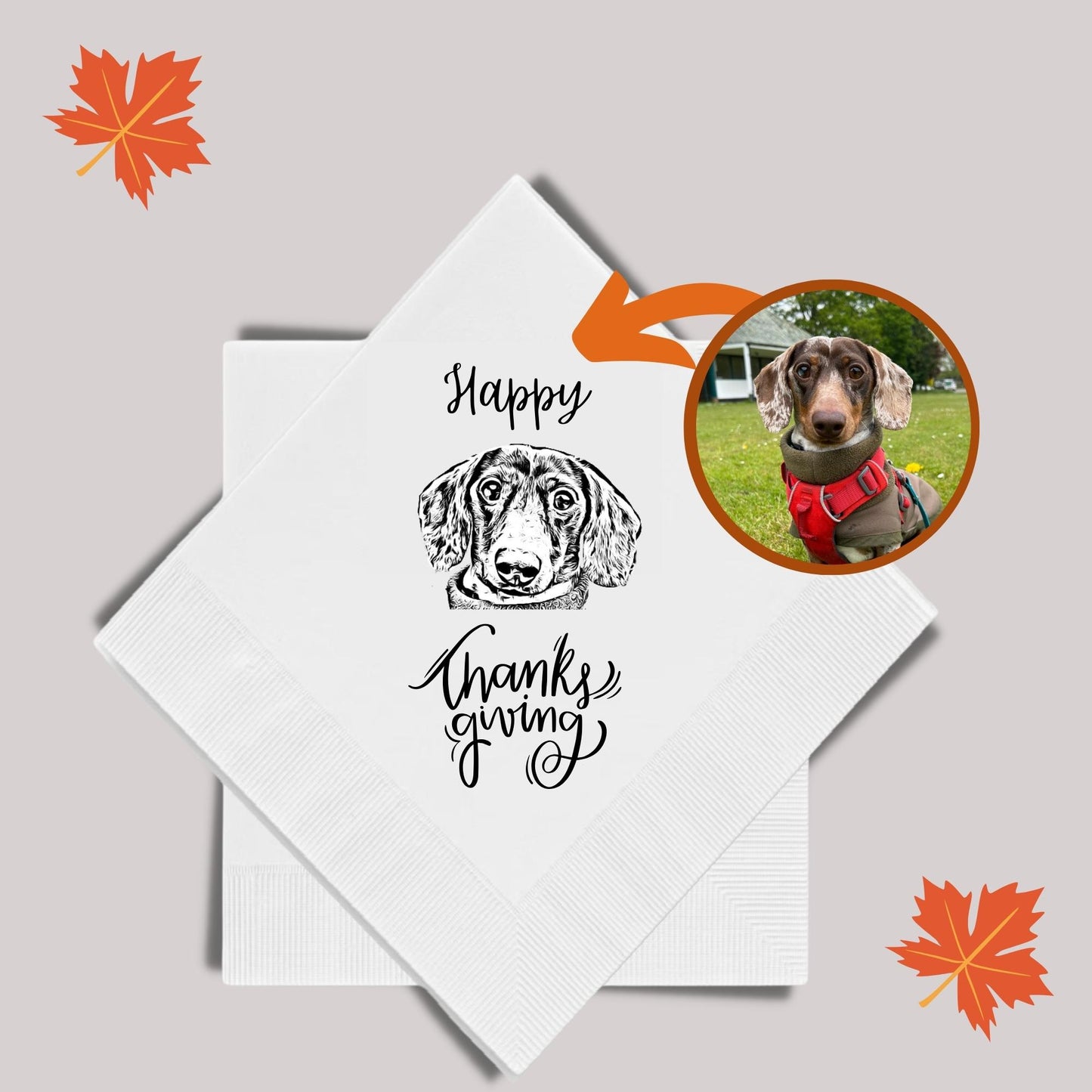 Thanksgiving Party Napkins, Custom Pet Napkins, Gobble Til You Wobble Napkins, Thanksgiving Party Decor, Happy Thanksgiving Pet Napkins