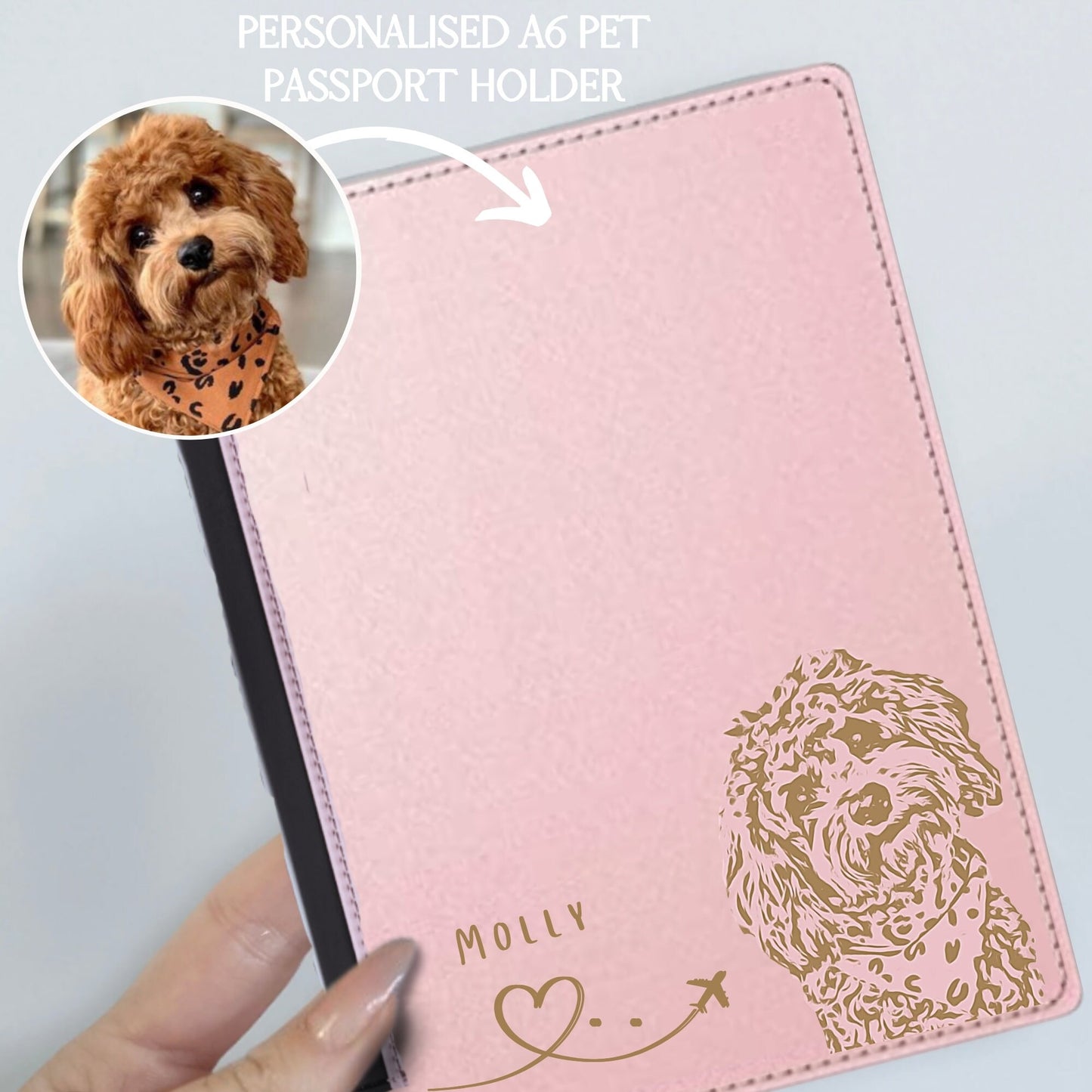 Dog Passport Cover, Custom Pet Passport, Personalised UK Passport Case, Dog Health Book Cover, Pet Book Holder, Dog Gifts, Pet Portrait