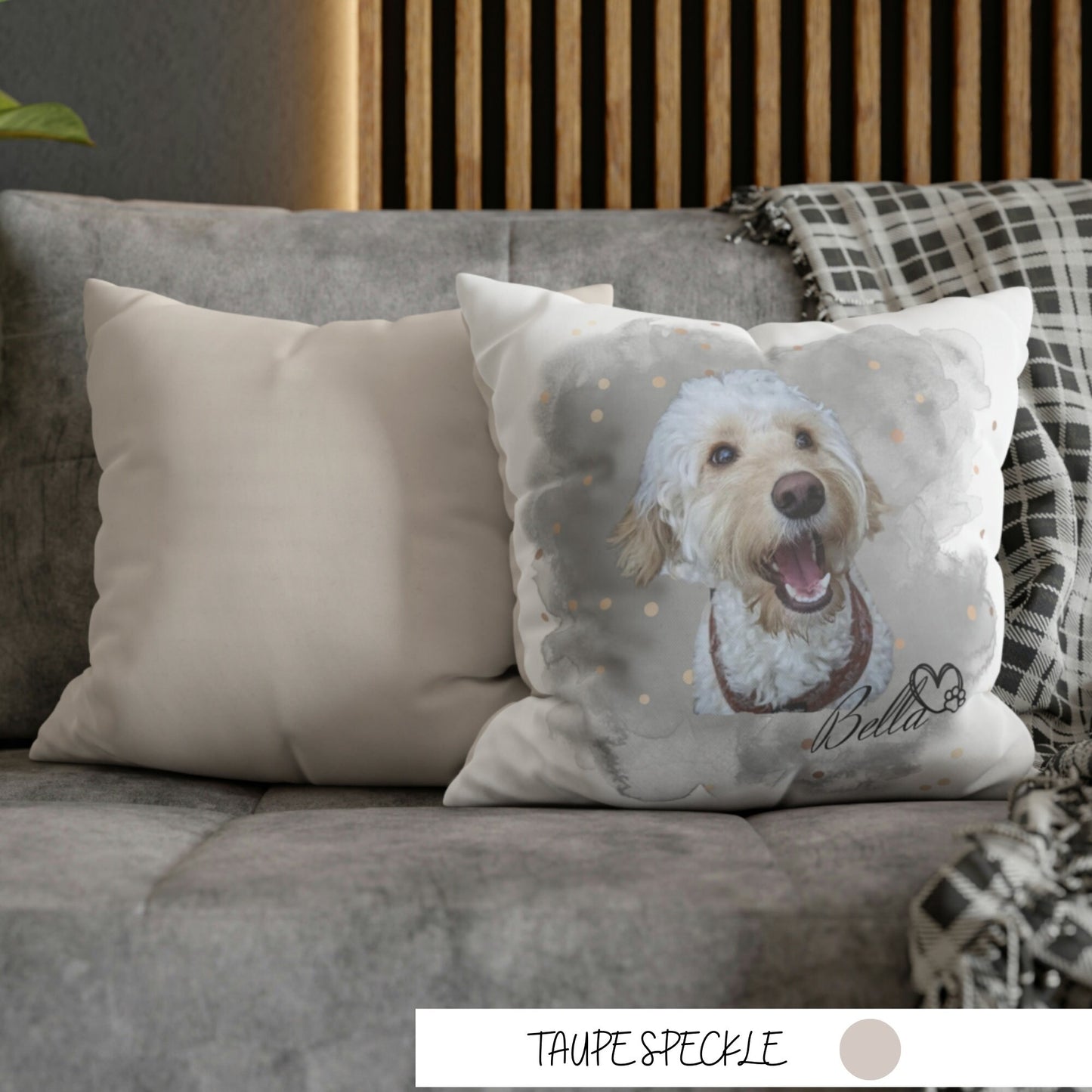 Dog Cushion Cover, Custom Dog Pillow, Personalised Pet Cushion, Dog Portrait Gift, Watercolour Dogs, Dog Portrait Cushion, Cushion with pet