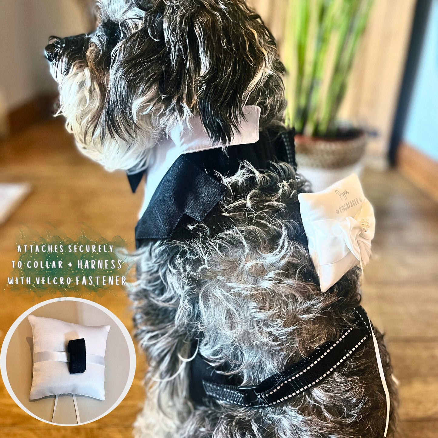 Dog Ring Bearer Pillow | Dog Ring Holder | Ring Bearer Pillow For Harness | Dog Wedding Outfit | Dog Wedding Collar | Dog Ring Bearer