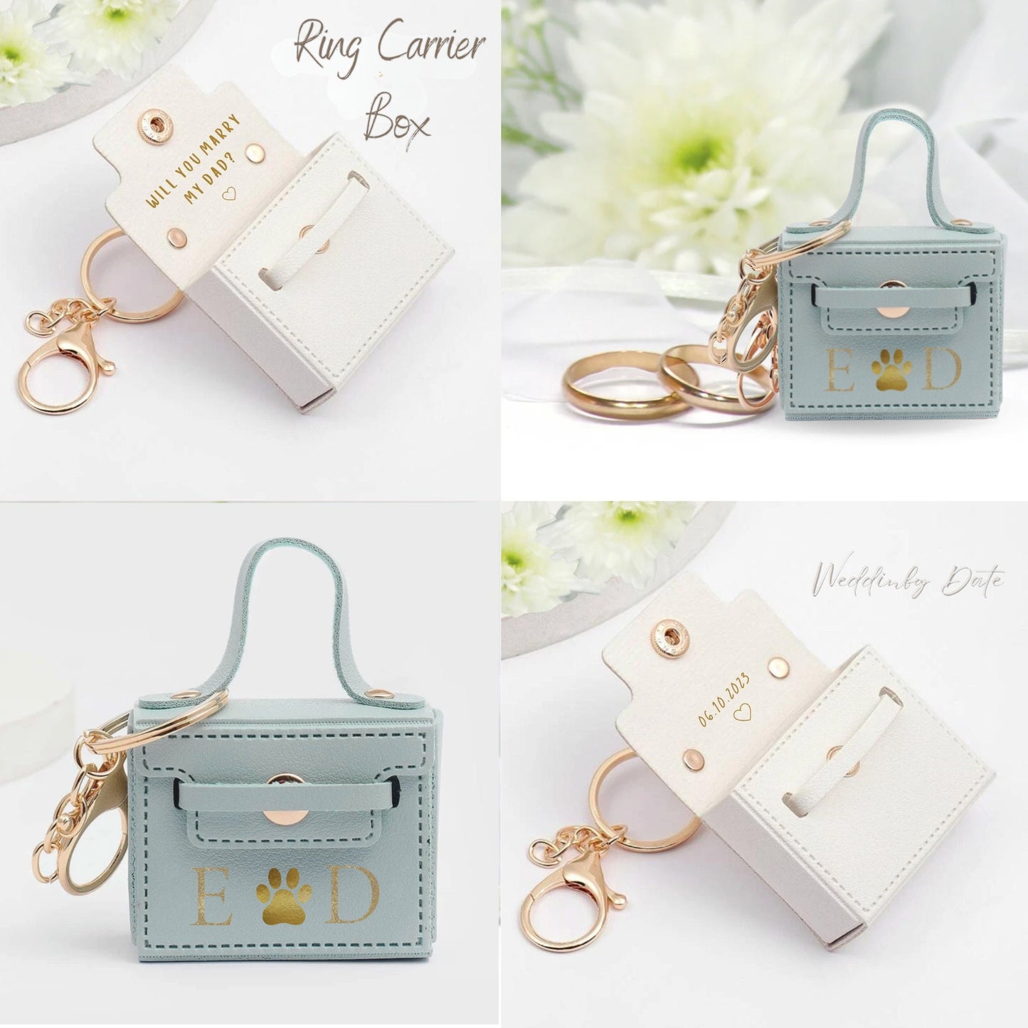 White Ivory Lace Wedding Dog Collar & Leash Set | Dog Ring Bearer | Dog Collar with Flower | Wedding Ring Box for Dog Collars Flower Collar