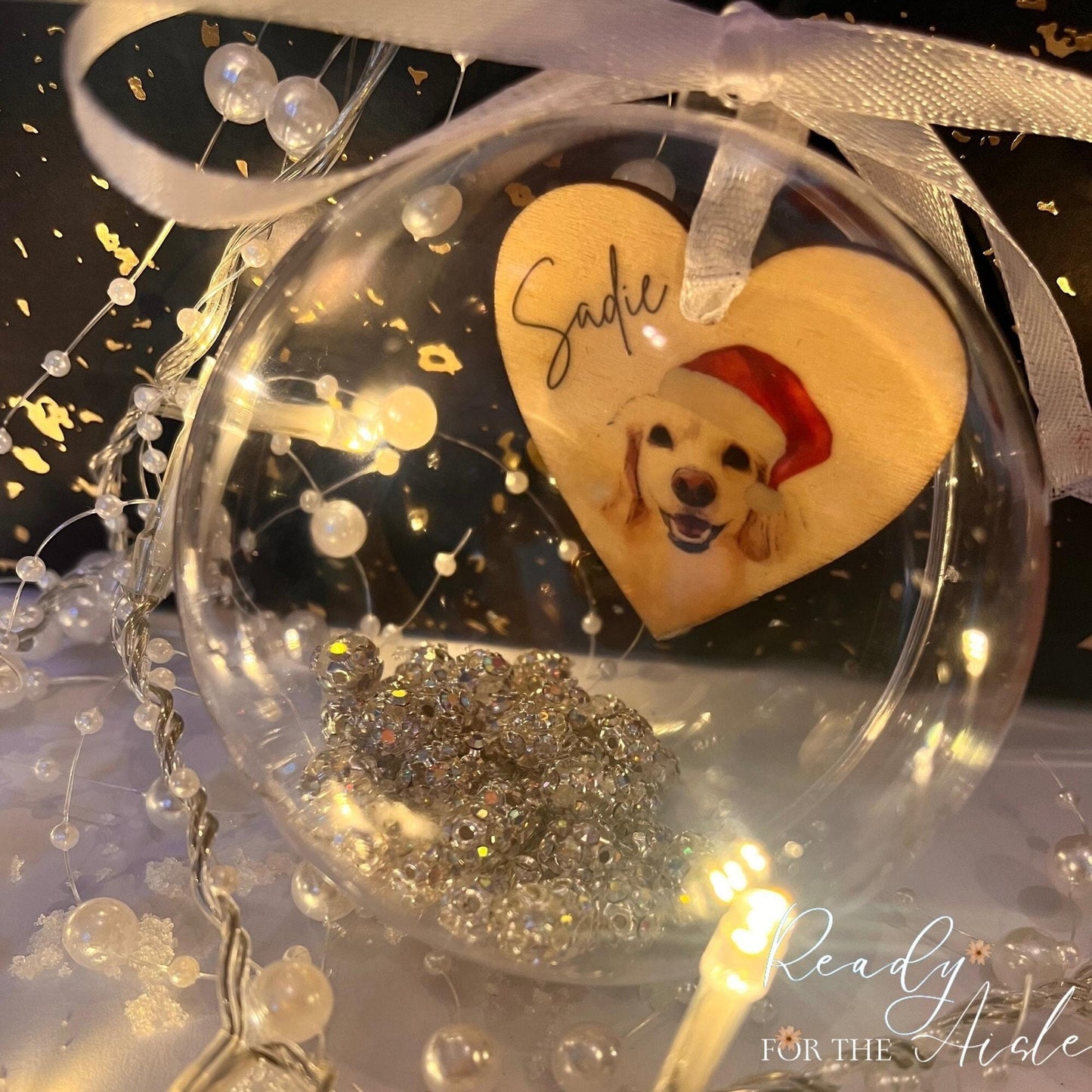 Pet Christmas Bauble, Personalised Christmas ornament, Dog Gift, Christmas Pet Bauble, Bauble with dog name, Dogs first Christmas, Xmas Gift