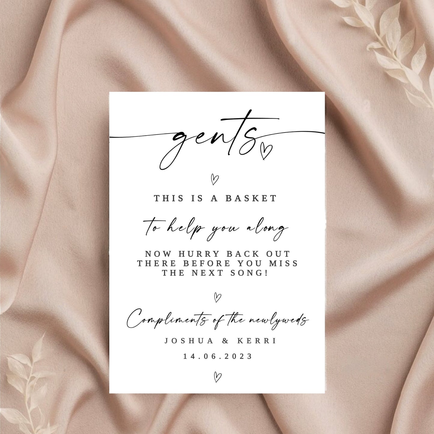 Wedding bathroom sign template, ladies and gents party sign, wedding bathroom basket sign, modern wedding sign, editable download, TEMPLETT