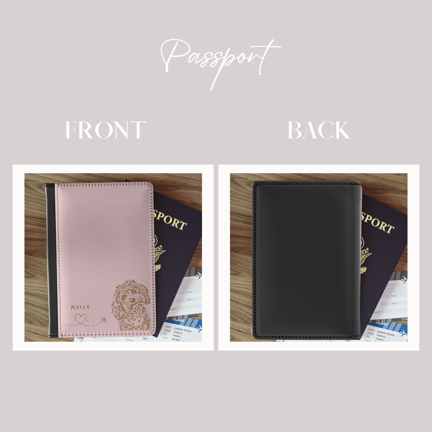 Dog Passport Cover, Custom Pet Passport, Personalised Passport Case, Dog Health Book Cover, Pet Book Holder, Dog Gifts, Pet Portrait
