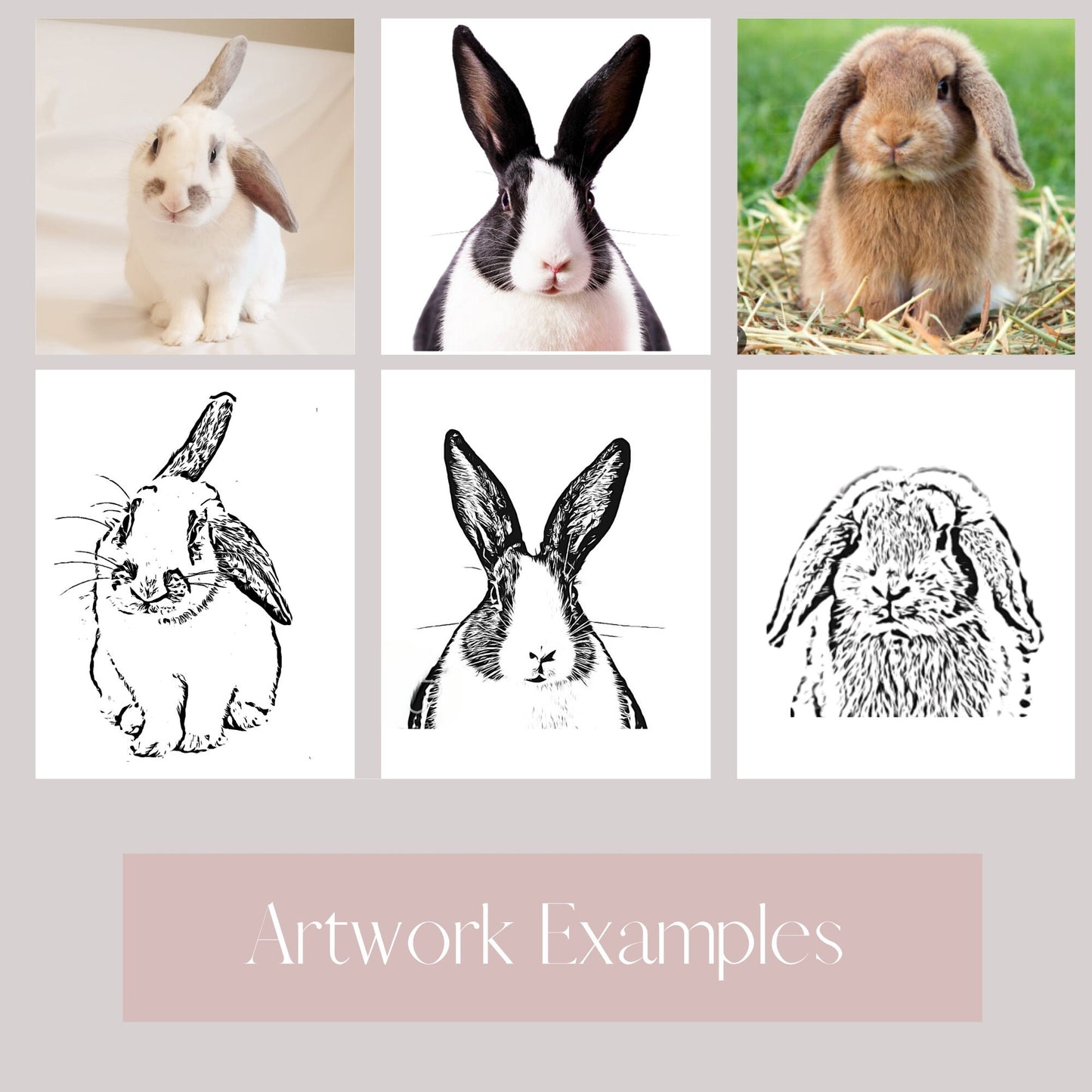Custom Pet Cocktail Napkins, Rabbit Wedding Napkins, Custom Pet Cocktail Napkins, Customised Pet Napkins, Rabbit Portrait Wedding Napkins
