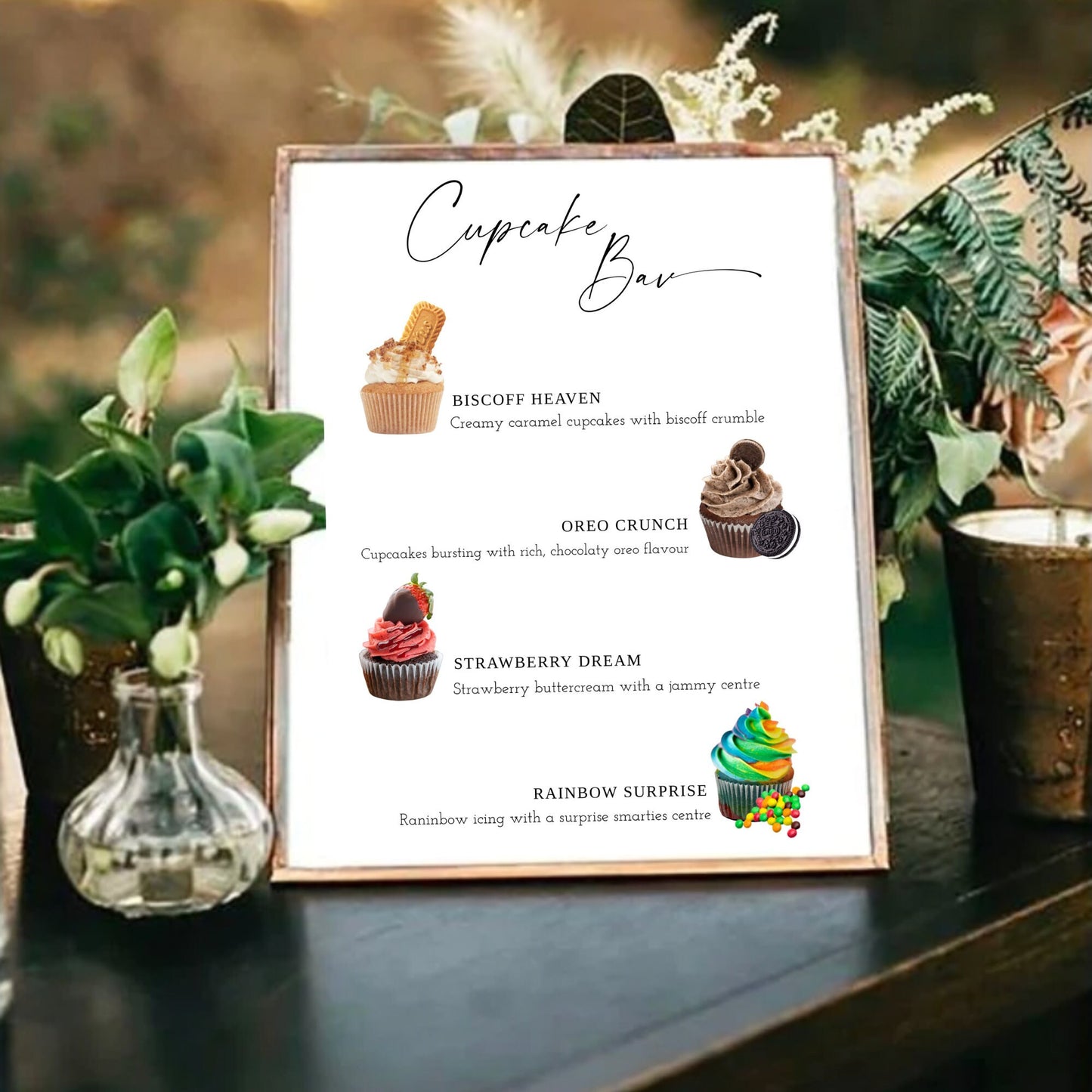 Custom Cupcake Bar Sign | Make Your Own Cupcake Designs | Editable Dessert Bar Sign | INSTANT DOWNLOAD | Templett