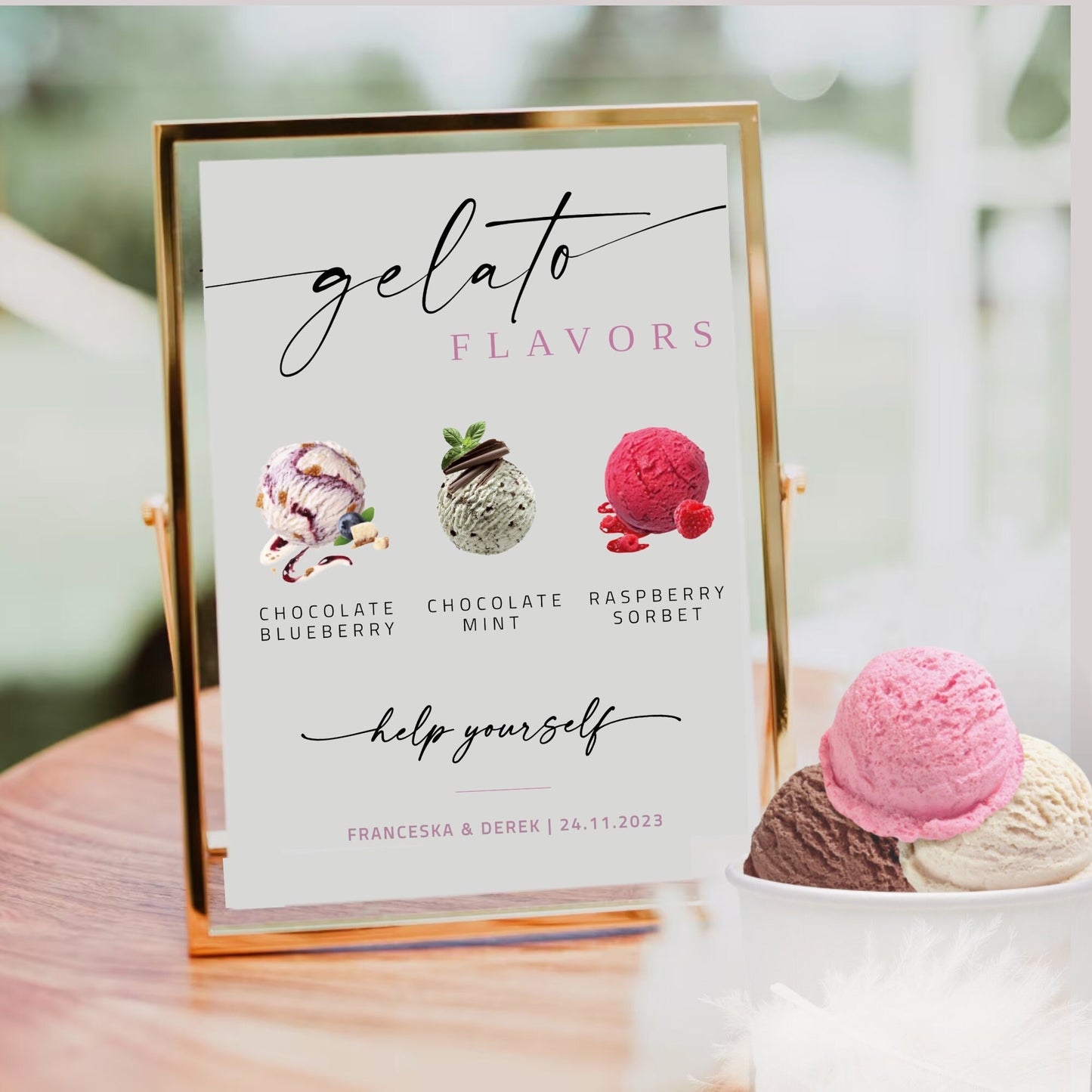 Ice Cream Bar Sign Template, Ice Cream Station Sign Printable, Modern Wedding Dessert Bar Sign, Ice Cream Table Sign, Gelato Signs for Party
