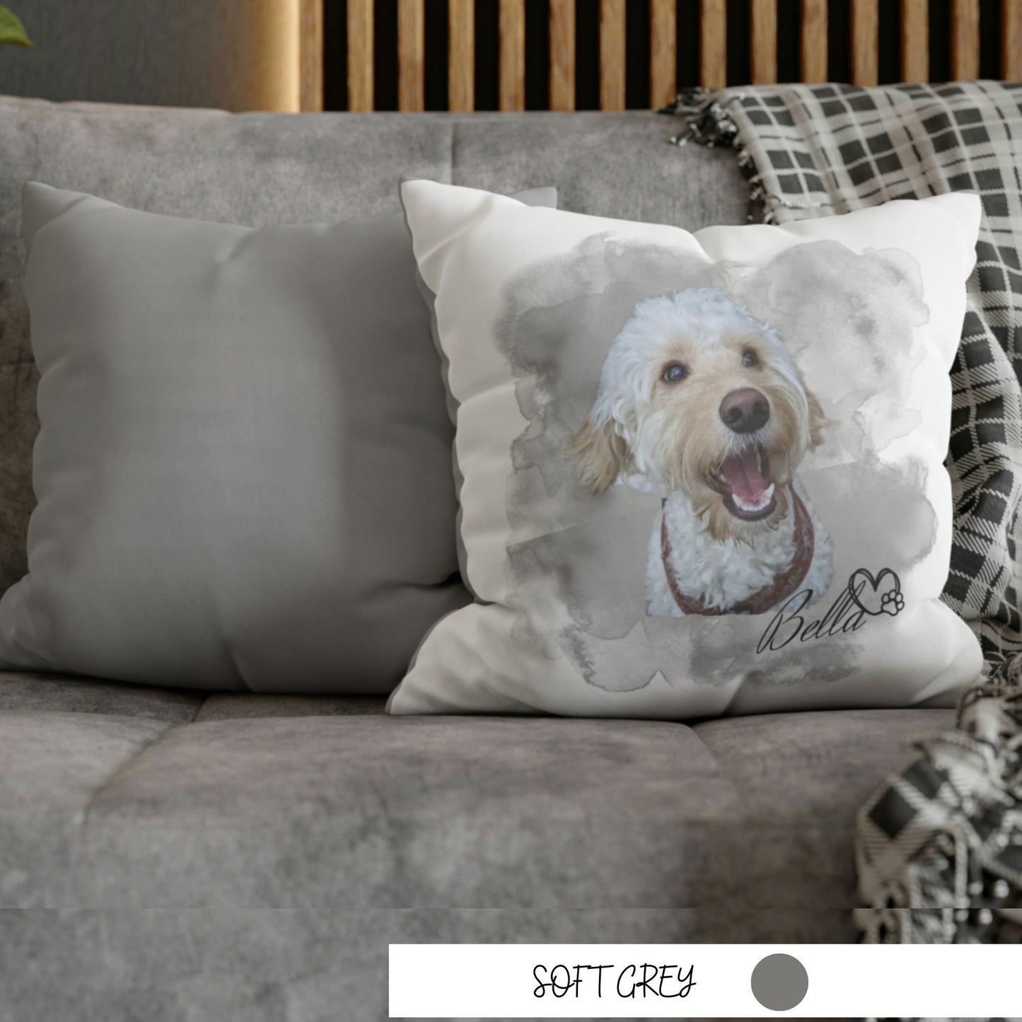 Dog Cushion Cover, Custom Dog Pillow, Personalised Pet Cushion, Dog Portrait Gift, Watercolour Dogs, Dog Portrait Cushion, Cushion with pet