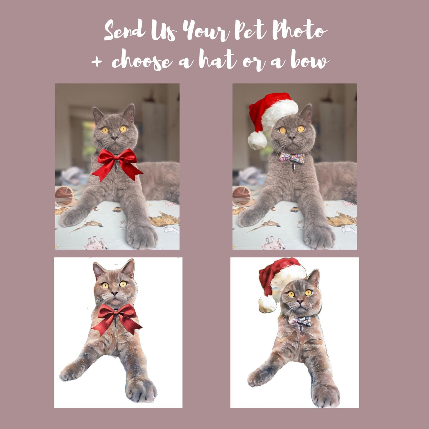 Pet Christmas Bauble | Personalised Cat Christmas Bauble Watercolour | Watercolour Pet Portrait | Cat Xmas Decoration | Cat Christmas Bauble