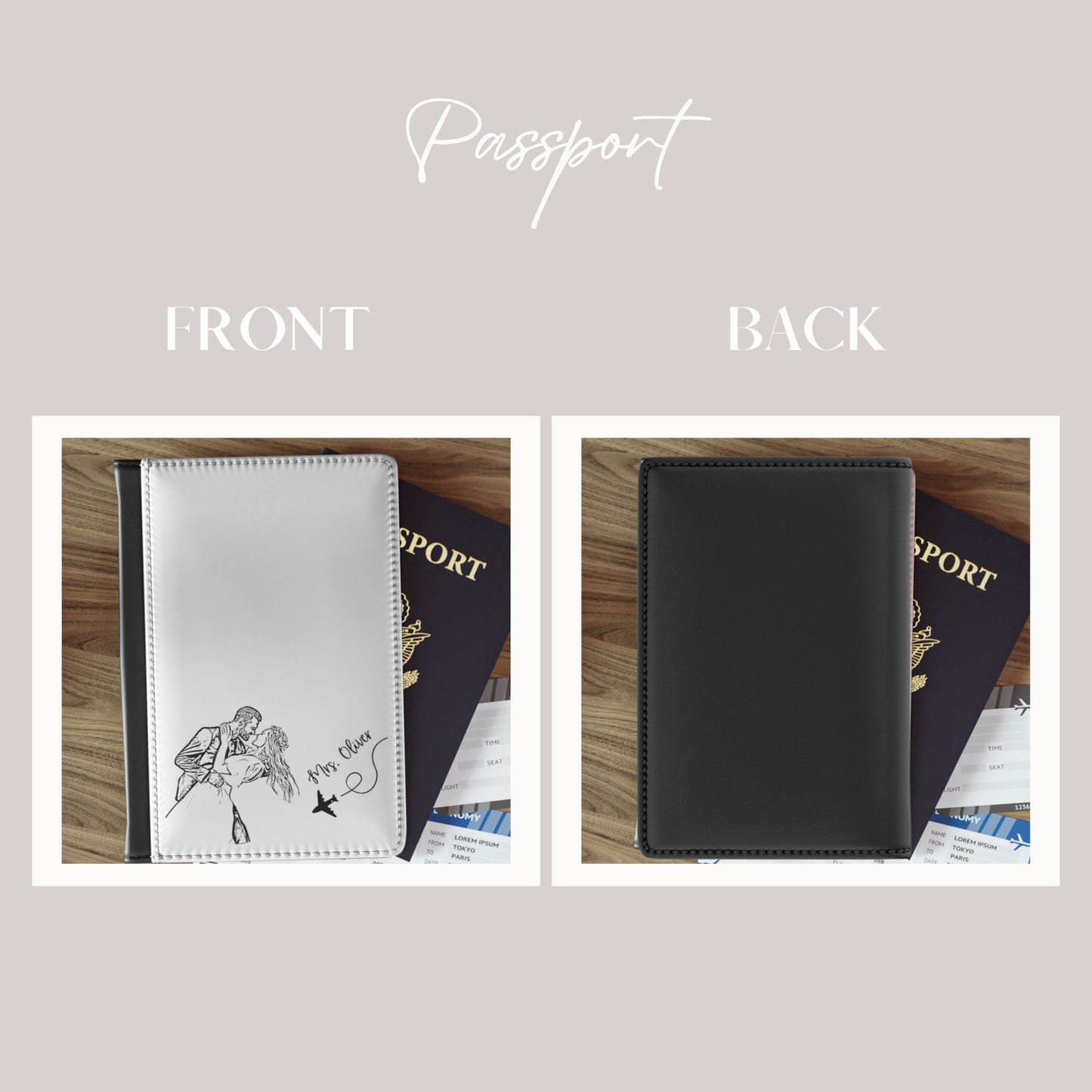Personalized Mrs Passport Holder, Honeymoon Passport Cover, Bridesmaid Gifts, Honeymoon gift, Travel, Bride, Gifts For Her, Mrs Passport