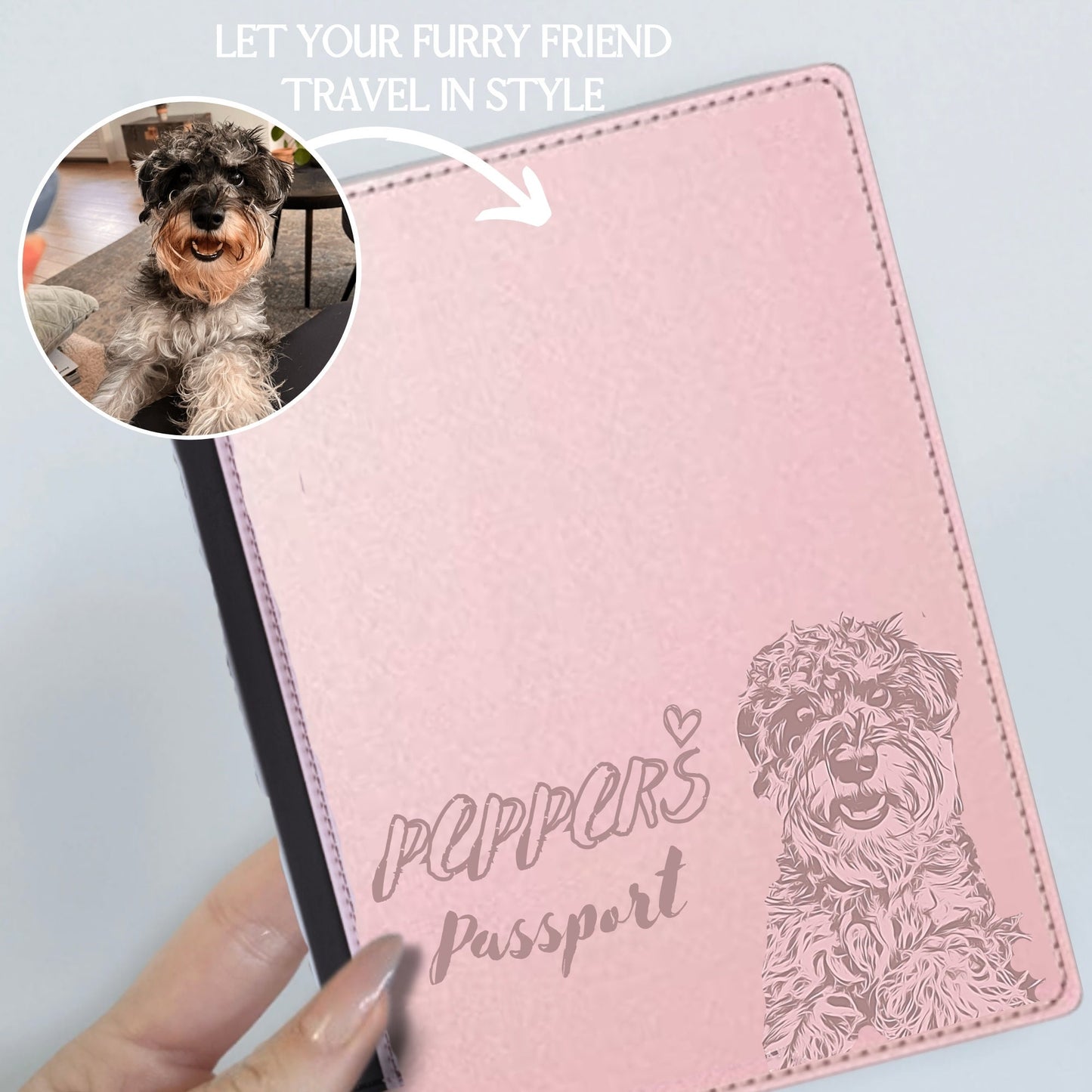 Dog Passport Cover, Custom Pet Passport, Personalised Passport Case, Dog Health Book Cover, Pet Book Holder, Dog Gifts, Pet Portrait