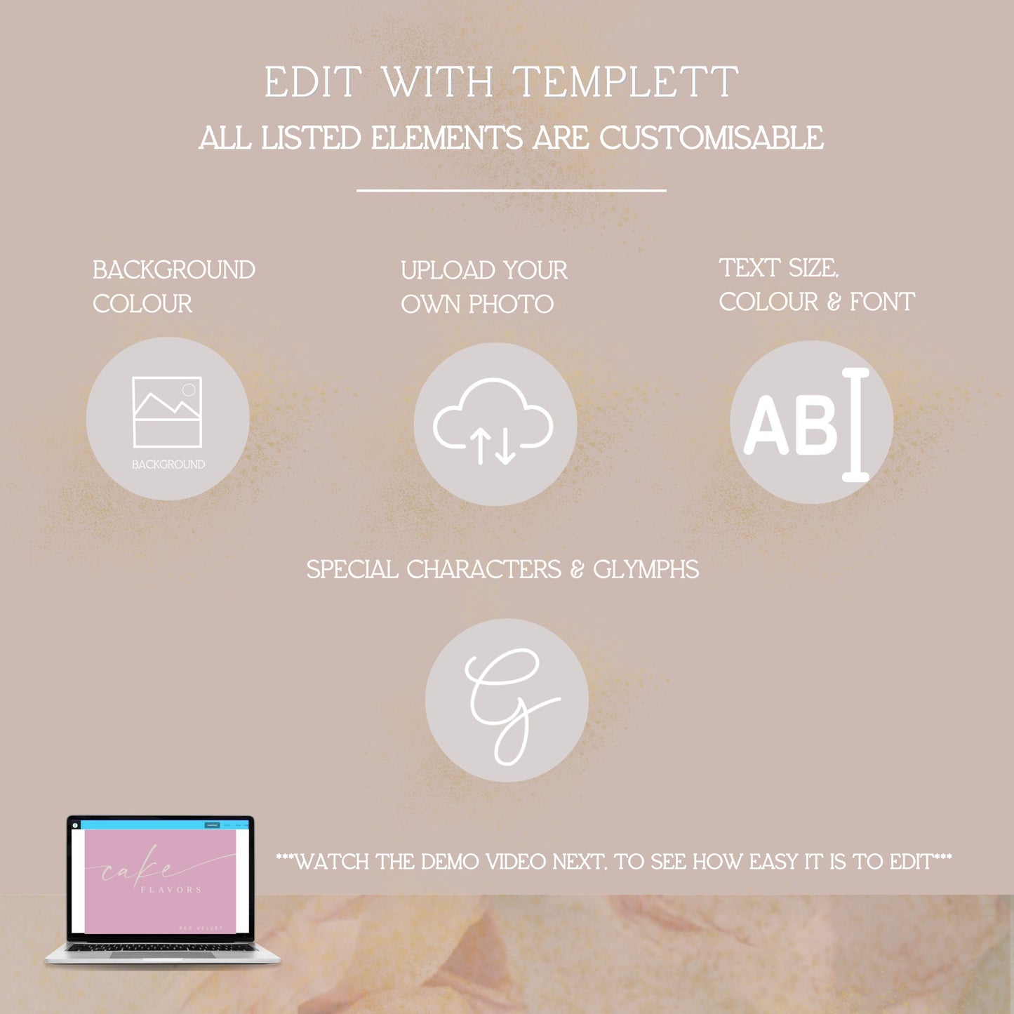 Pink Cake Flavors Sign, Minimalist Desserts Sign, Printable Dessert Bar Sign, Wedding Cake Flavors Sign, Edit with TEMPLETT