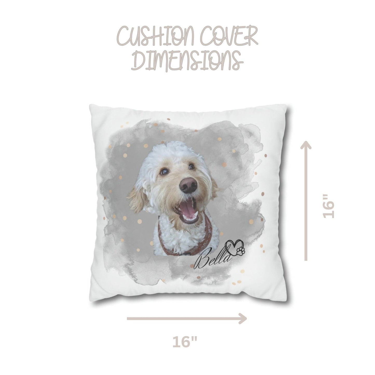 Dog Cushion Cover, Custom Dog Pillow, Personalised Pet Cushion, Dog Portrait Gift, Watercolour Dogs, Dog Portrait Cushion, Cushion with pet