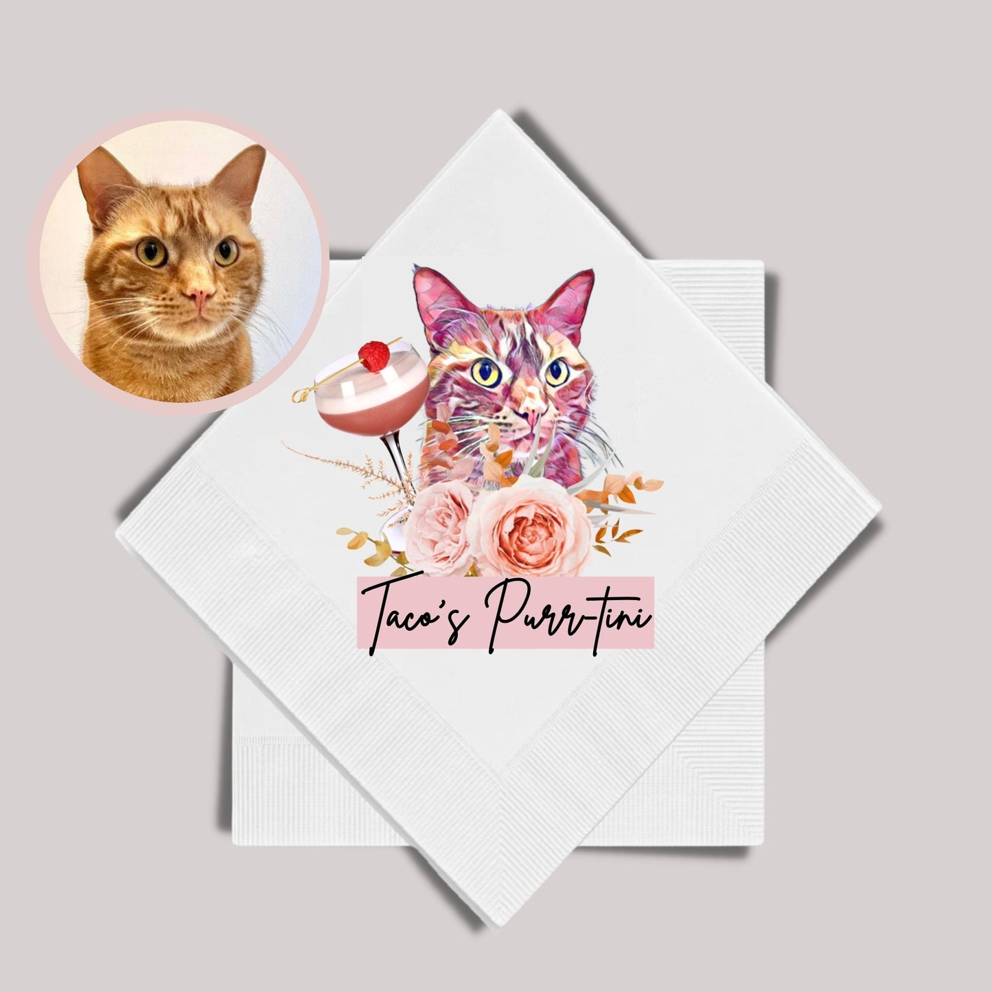 Custom Dog Napkins, Personalized Pet Napkins, Dog-themed Wedding Napkins, Colour Dog Wedding Napkins, Pet Cocktail Napkins, Pet Napkins