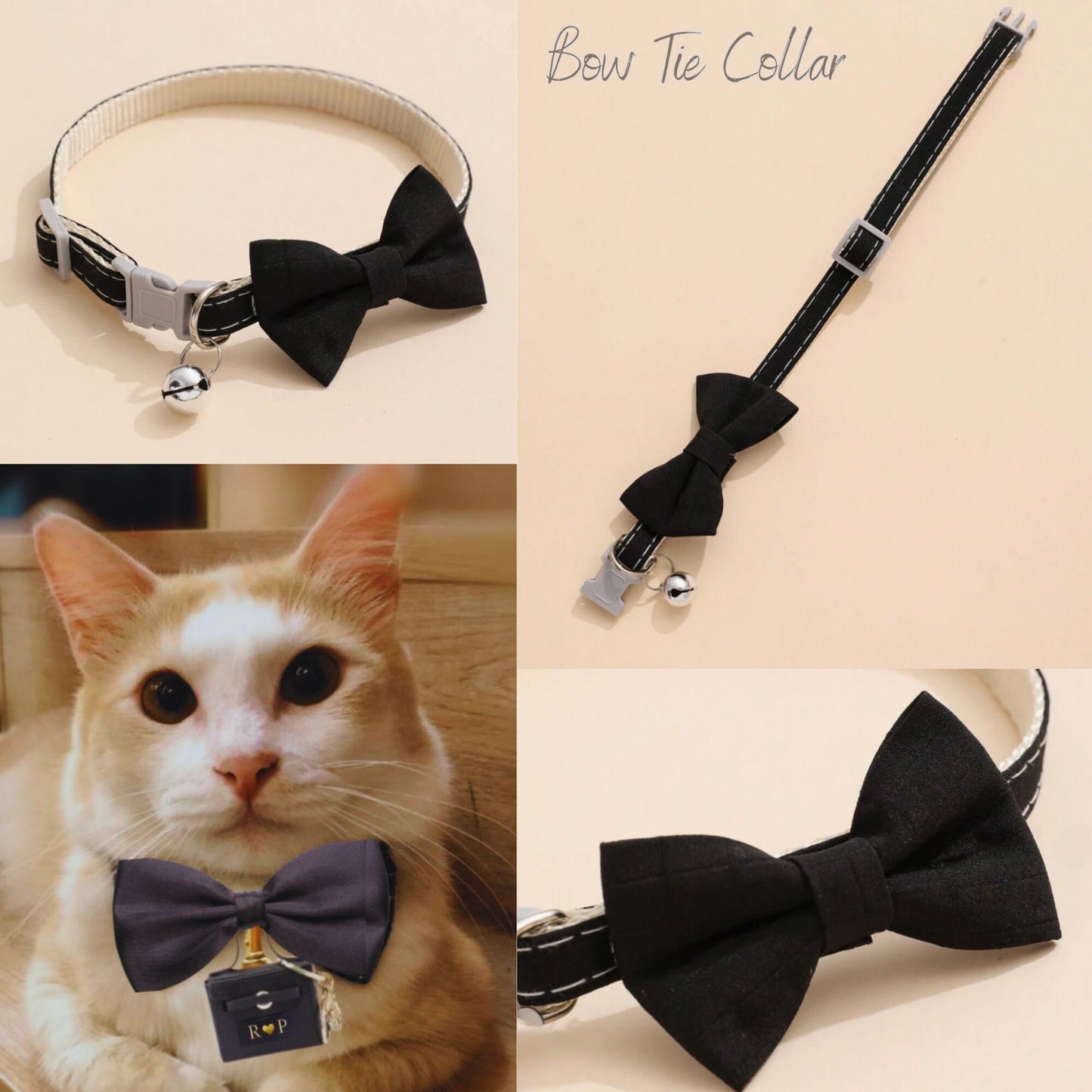 Cat Ring Bearer | Wedding Ring Bearer Pouch for Cat | Cat Wedding Outfit | Personalised Pet Wedding Ring Holder | Wedding Bow Tie Collar