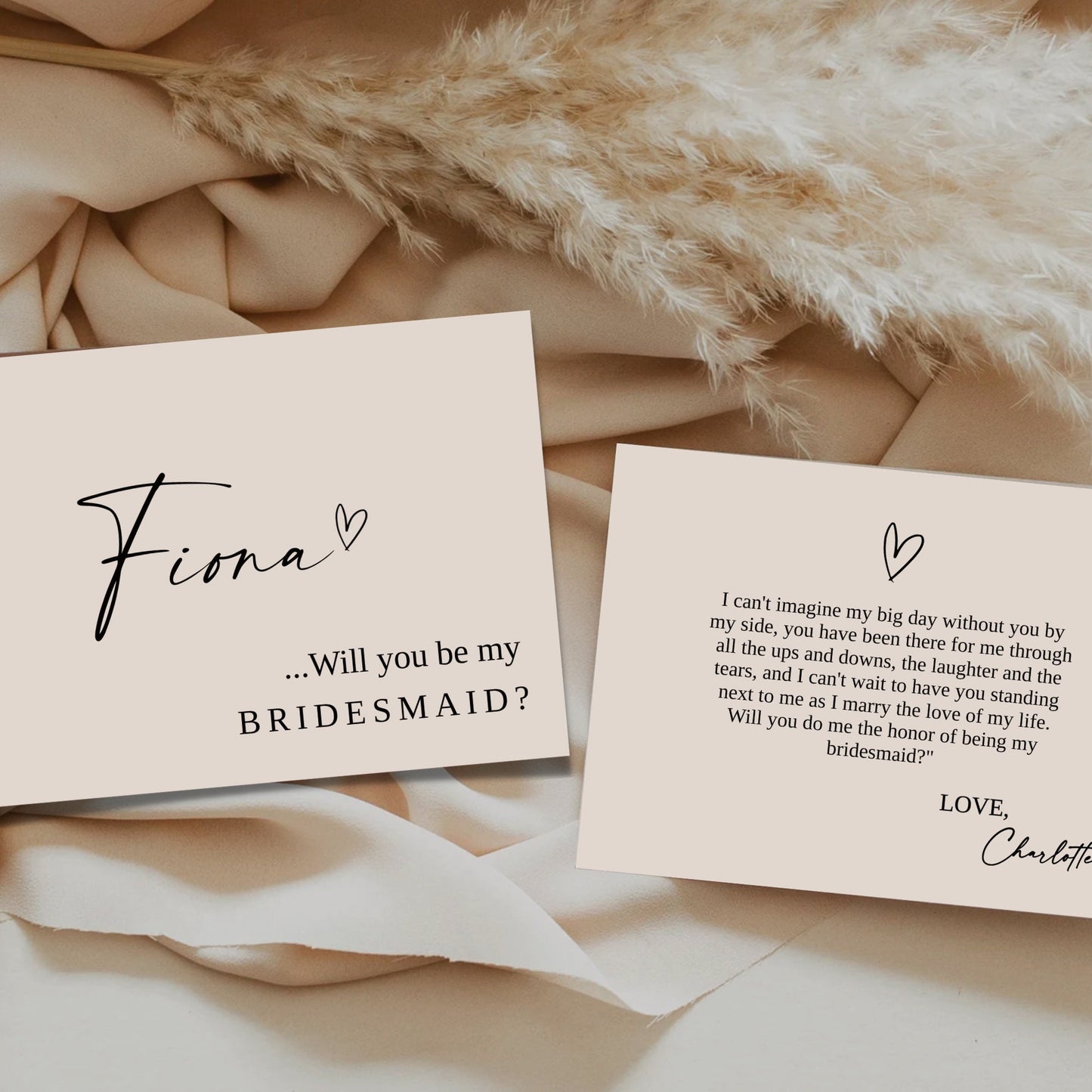 Personalised Will you be my bridesmaid Card, Bohemian Proposal Cards, Bridal Party Cards, CLASSIC ELEGANT DESIGN, cards, editable download,