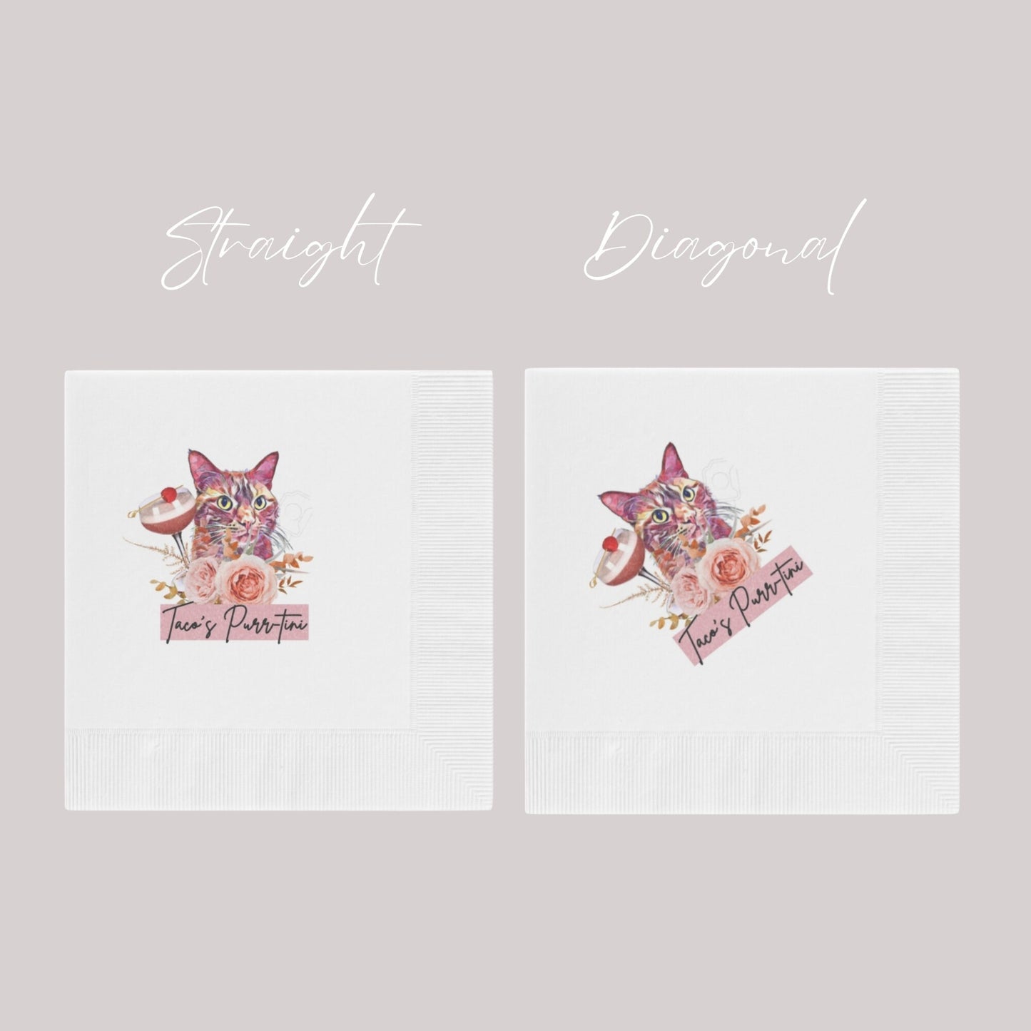 Custom Dog Napkins, Personalized Pet Napkins, Dog-themed Wedding Napkins, Colour Dog Wedding Napkins, Pet Cocktail Napkins, Pet Napkins