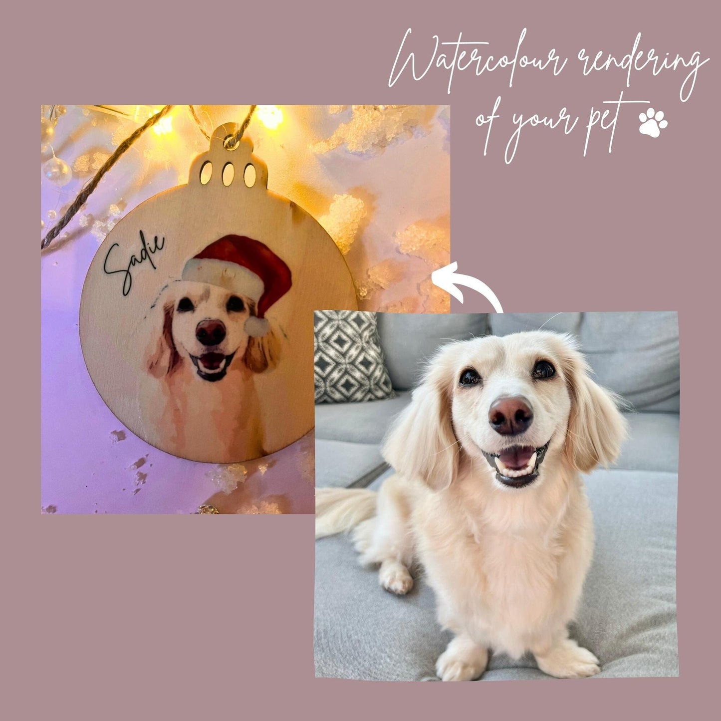 Personalised Dog Christmas bauble, Pet Christmas tree decoration, Personalised Christmas ornament, Dog Gift, Christmas Pet Bauble, Pet Gift