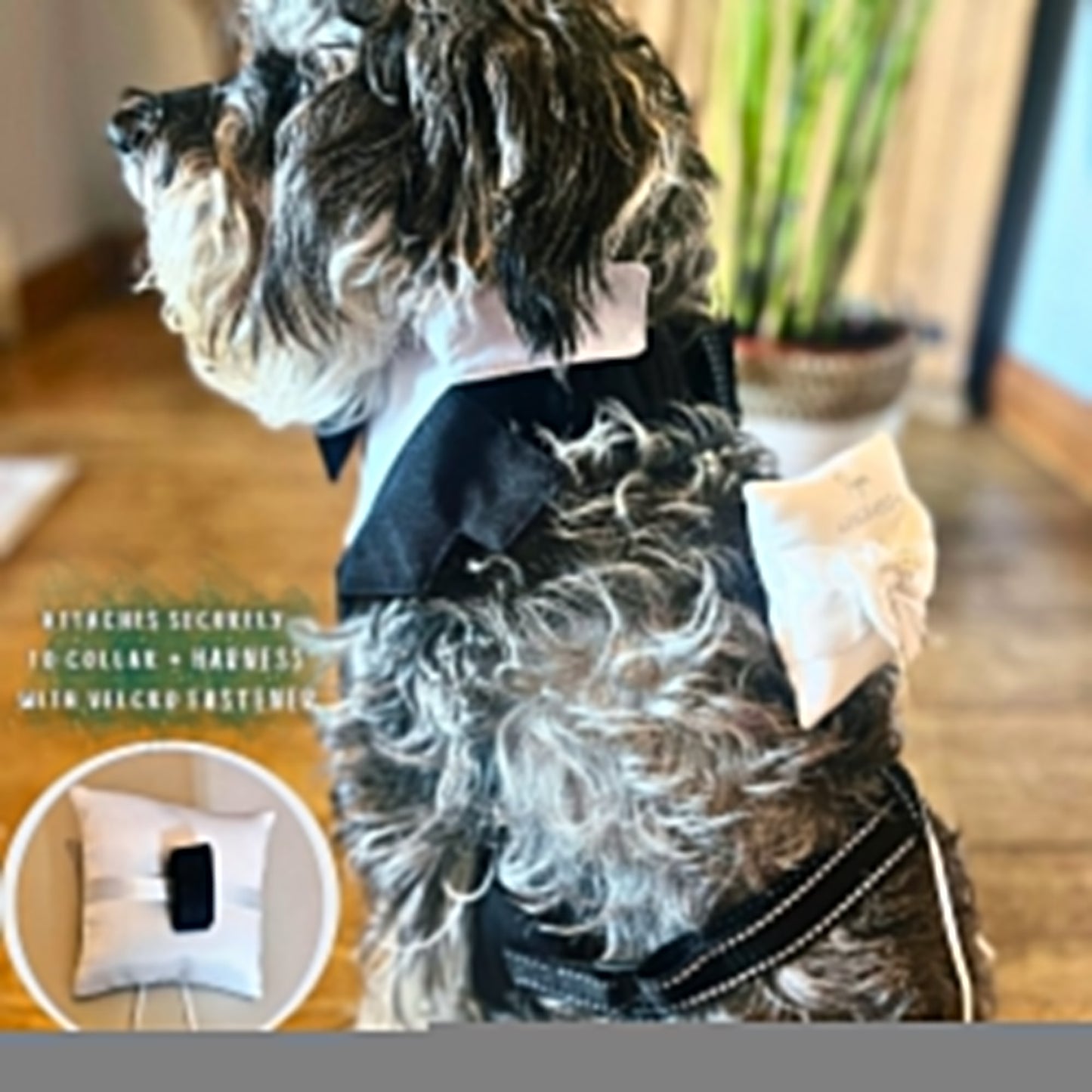 Dog Ring Bearer Pillow | Dog Ring Holder | Ring Bearer Pillow For Harness | Dog Tuxedo Harness Outfit | Dog Wedding Outfit | Dog Ring Bearer