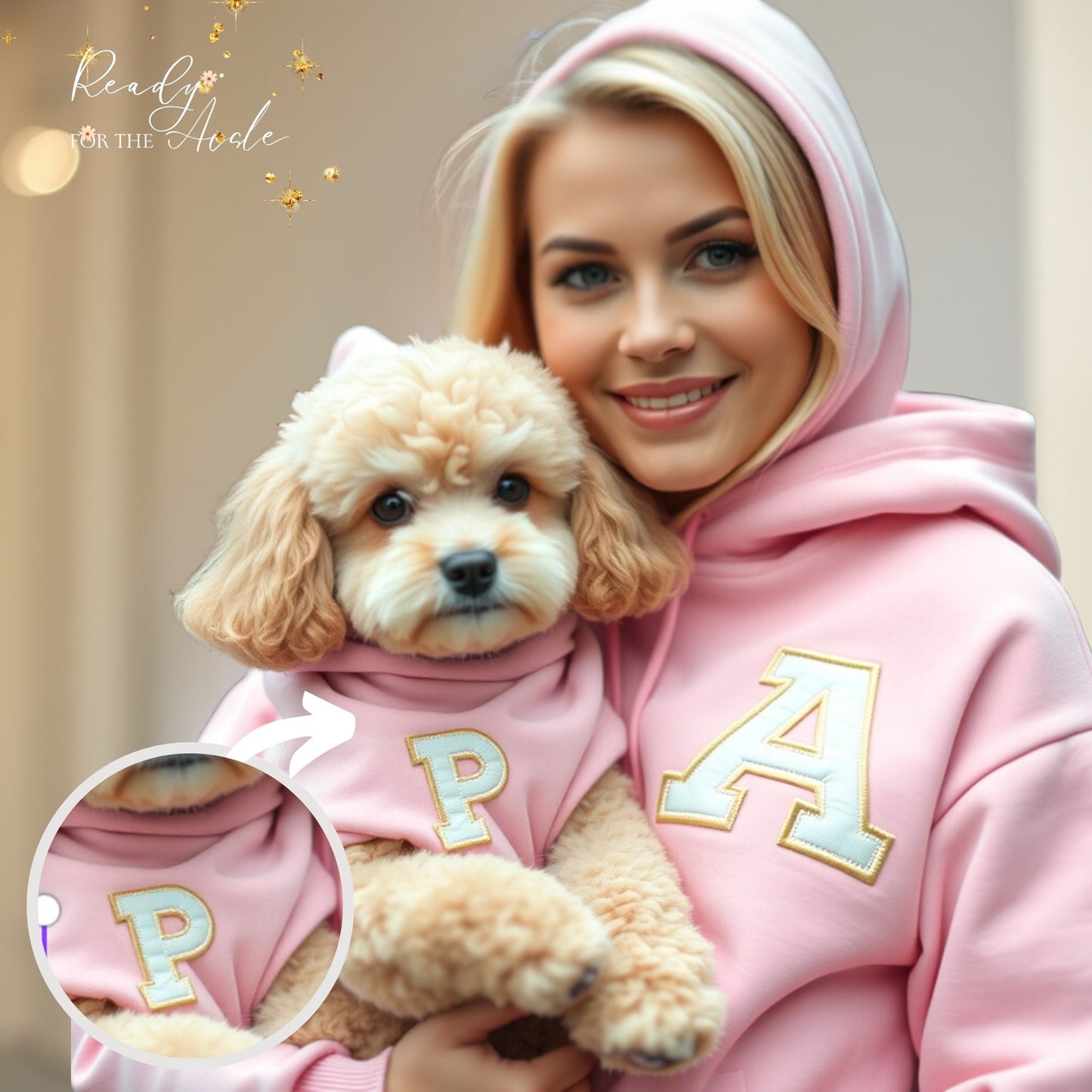 Matching Pet and Owner Hoodies | Dog and Owner Outfit | Dog Lover Gift | Pet Hoodie with Personalised Embroidered Name Initial |Matching Pet