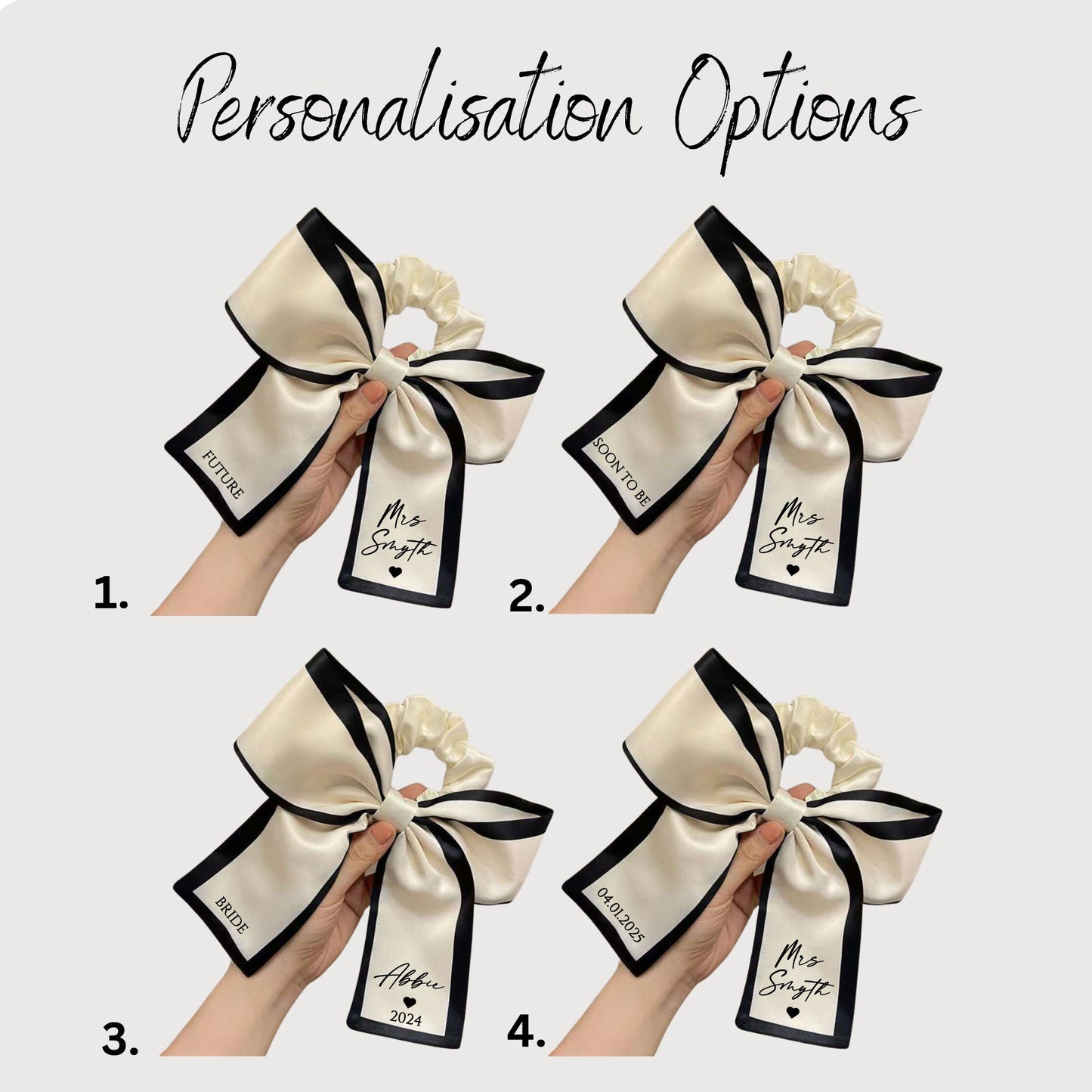 Future Mrs Wedding Bow | Bride Wedding Bow | XXL Wedding Bow | Hen Do Bride Bow | Jumbo Bow with Brides Name | Mrs Hair Bauble | Mrs To Be