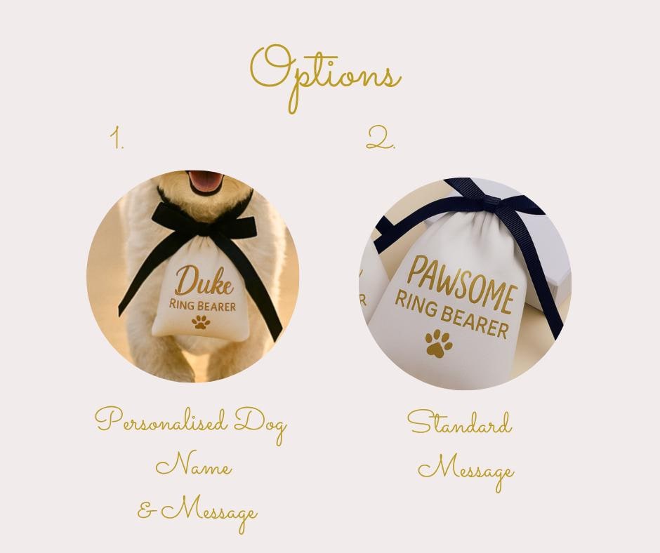 Dog Ring Bearer | Wedding Ring Bearer Pouch for Dogs | Wedding Ring Box for Dog Collars | Personalised Pet Wedding Ring Holder | Dog Wedding
