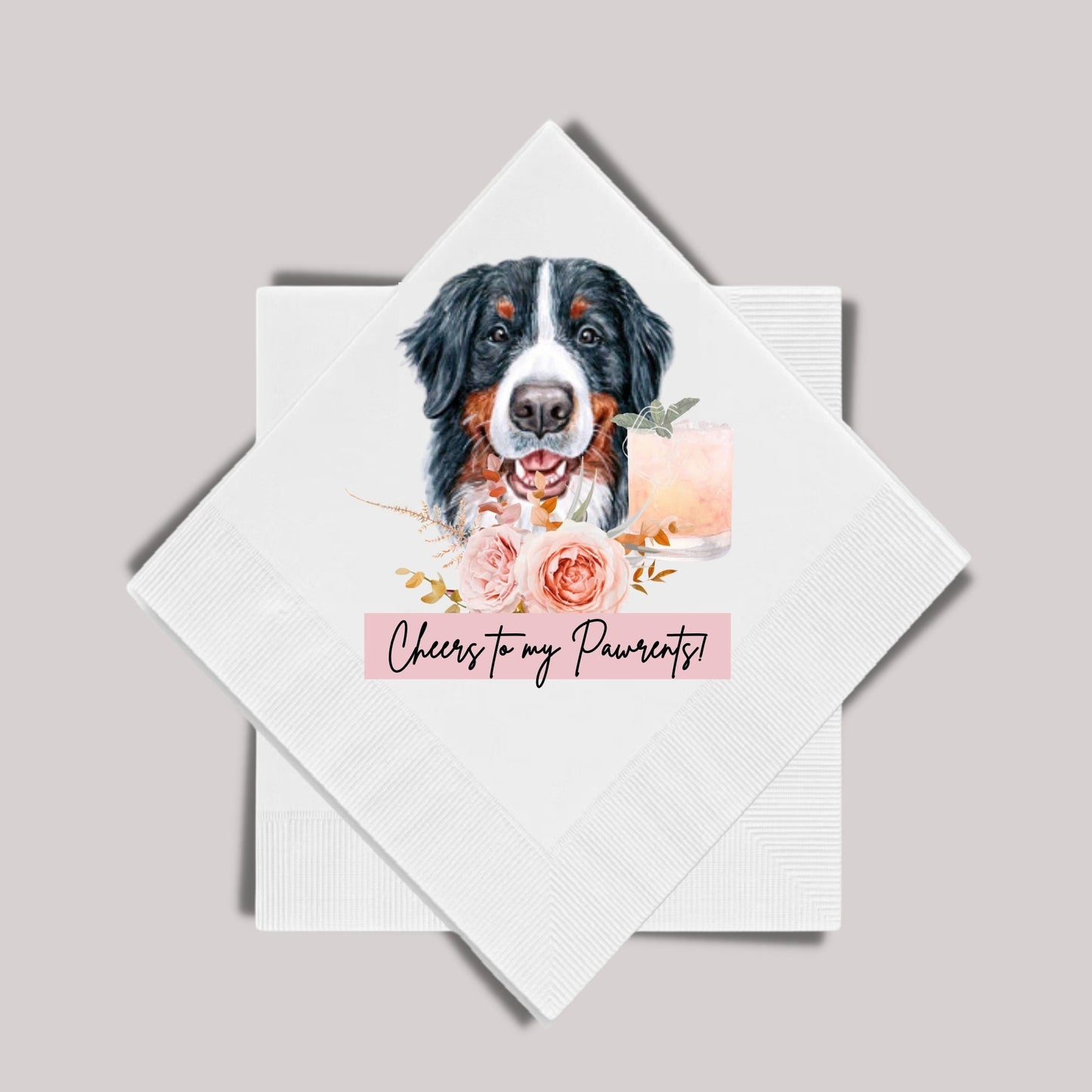 Custom Dog Napkins, Personalized Pet Napkins, Dog-themed Wedding Napkins, Colour Dog Wedding Napkins, Pet Cocktail Napkins, Pet Napkins