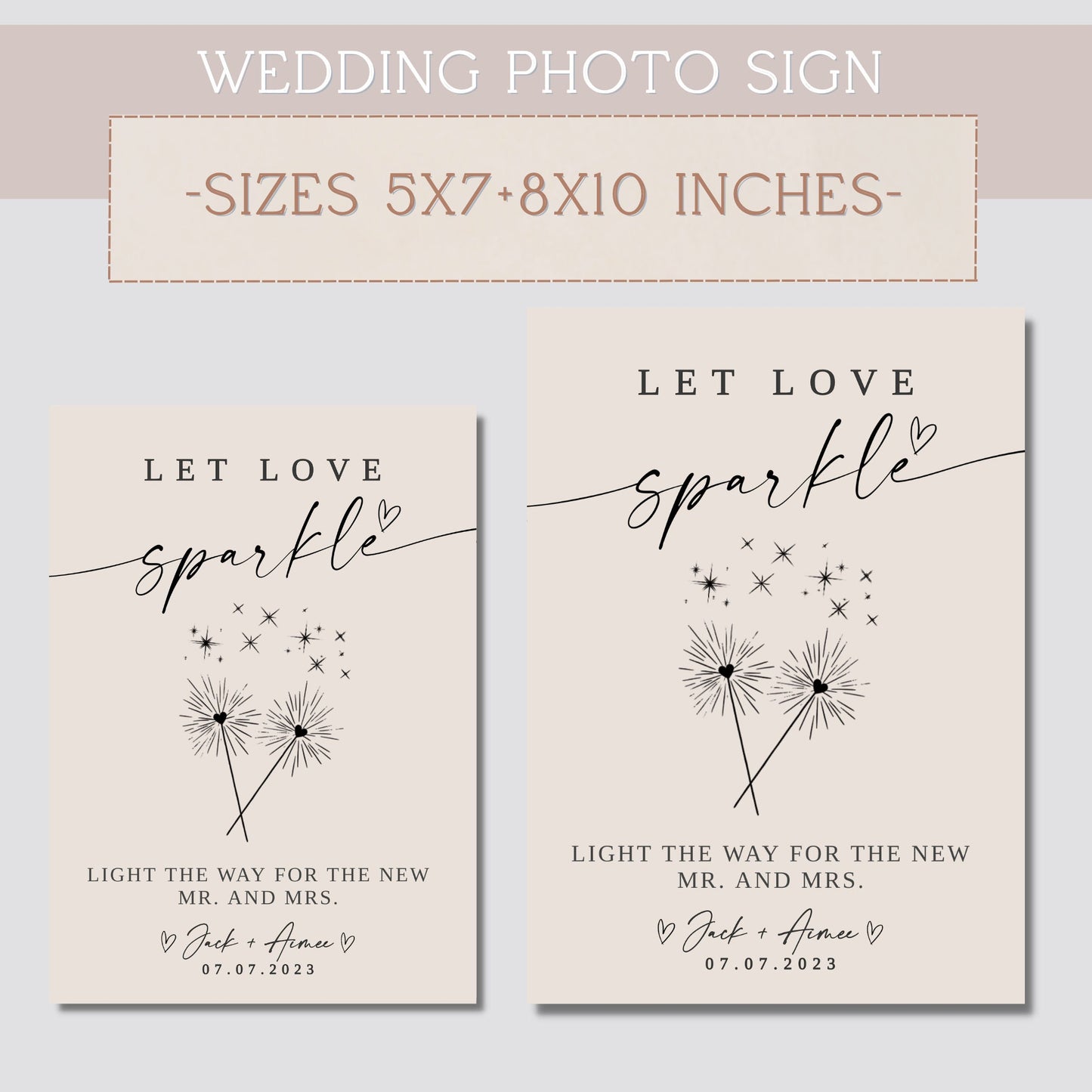 Wedding Sparklers Sign, Sparkler Send Off Sign Printable, Wedding Firework Sign, Modern Minimalist Wedding Sign, Wedding Table Sign,Templett