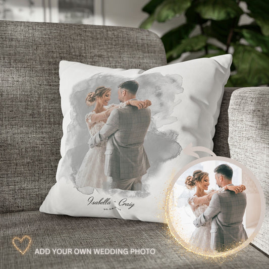 Personalised 2nd Anniversary Cotton Gift Cushion, Two Years Custom Gift, Wedding Cushion Pillow Gift, Mr + Mrs Pillow, One Year Married Gift