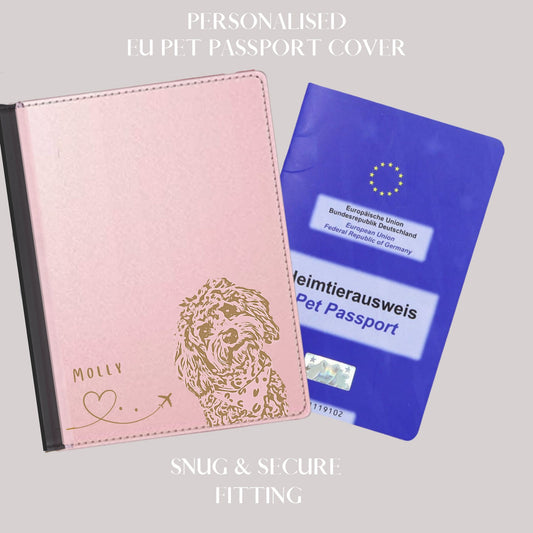 Dog Passport Cover, Custom Pet Passport, Personalised Passport Case, Dog Health Book Cover, Pet Book Holder, Dog Gifts, Pet Portrait