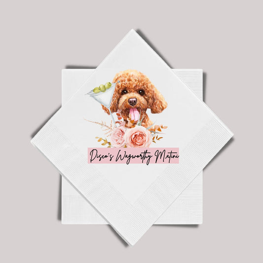 Custom Dog Napkins, Personalized Pet Napkins, Dog-themed Wedding Napkins, Colour Dog Wedding Napkins, Pet Cocktail Napkins, Pet Napkins