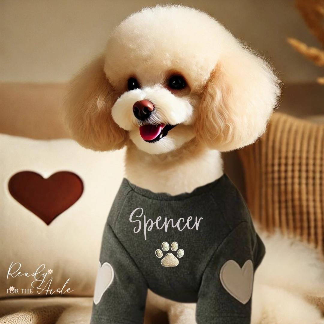 Personalised Dog Jumper with Name & Paw Print, Custom Dog Jumper with Name, Dog Sweater, Personalised Pet Jumper, Custom Dog Sweater