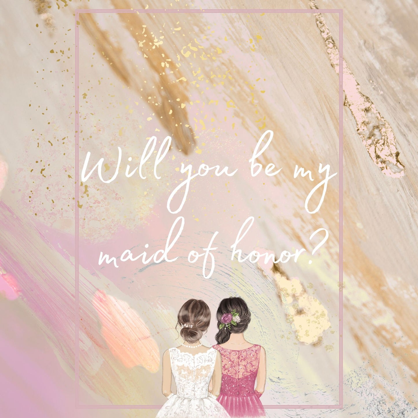 Bridesmaid Proposal Video, Will You Be My Bridesmaid/Maid of Honor, Digital Electronic Invitation, Animated Video Text, Instant download