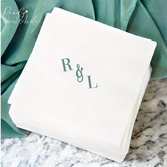 Personalized Napkins Custom Napkins Wedding, Custom Cocktail luncheon printed Paper tableware logo Monograms Personalized wedding Napkins