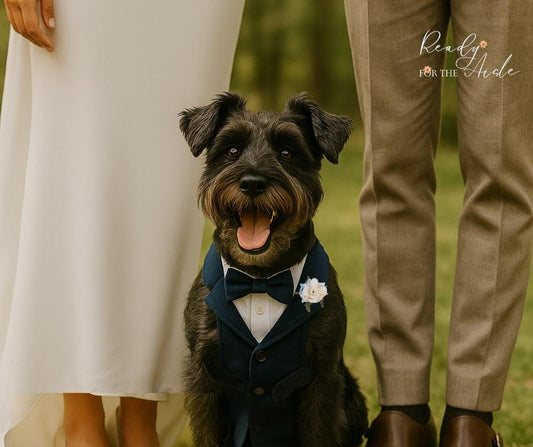 Navy Wedding Dog Tuxedo, Dog Ring Bearer Outfit, Blue Dog Tuxedo, Dog Suit Harness, Wedding Dog Harness, Wedding Suit For Dog, Ready to ship