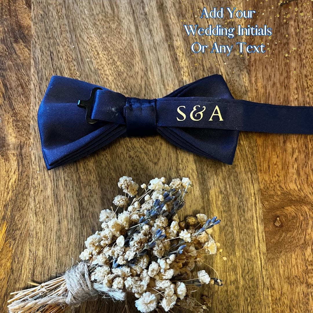 Personalised Bowtie. Men's bowties. Navy Bowtie| Wedding bowties|Menswear. Graduation Bowties. Personalised gifts. Best Man. Groomsmen gifts