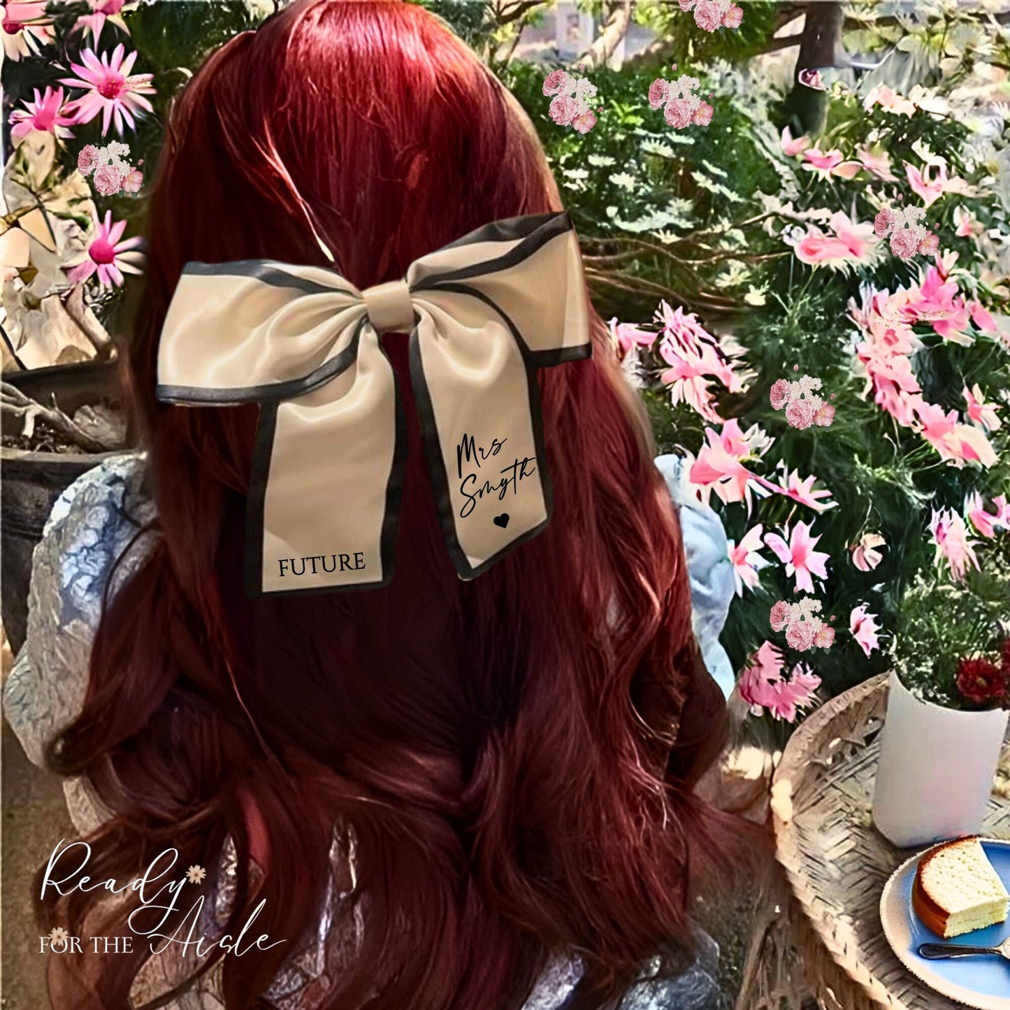 Future Mrs Wedding Bow | Bride Wedding Bow | XXL Wedding Bow | Hen Do Bride Bow | Jumbo Bow with Brides Name | Mrs Hair Bauble | Mrs To Be