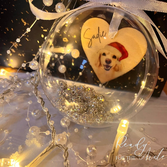 Pet Christmas Bauble, Personalised Christmas ornament, Dog Gift, Christmas Pet Bauble, Bauble with dog name, Dogs first Christmas, Xmas Gift