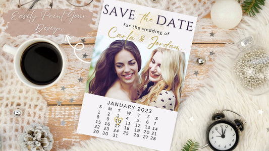 Save The Dates | Save The Date Card with Photo| Save The Date Digital Download |Modern Save The Date | Editable Template | Edit with CANVA