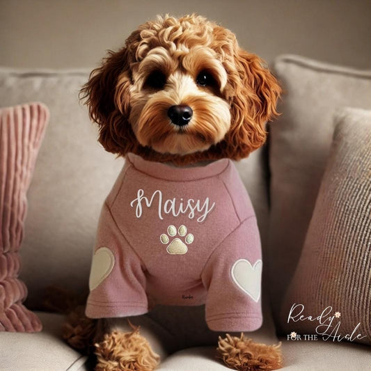 Personalised Dog Jumper with Name & Paw Print, Custom Dog Jumper with Name, Dog Sweater, Personalised Pet Jumper, Custom Dog Sweater