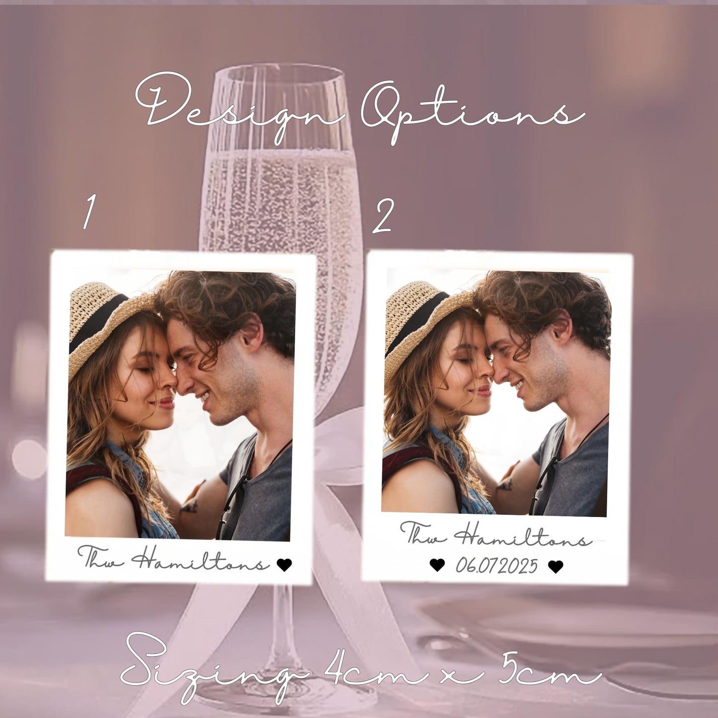 20 x Personalised Text and Photograph Drink Toppers, Edible Wafer Rice Paper,Wedding Photo Topper, Cocktail Toppers with Pegs,Wedding Drinks