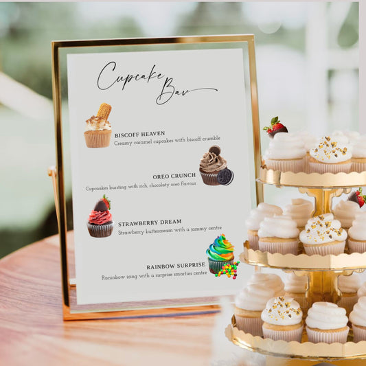 Custom Cupcake Bar Sign | Make Your Own Cupcake Designs | Editable Dessert Bar Sign | INSTANT DOWNLOAD | Templett